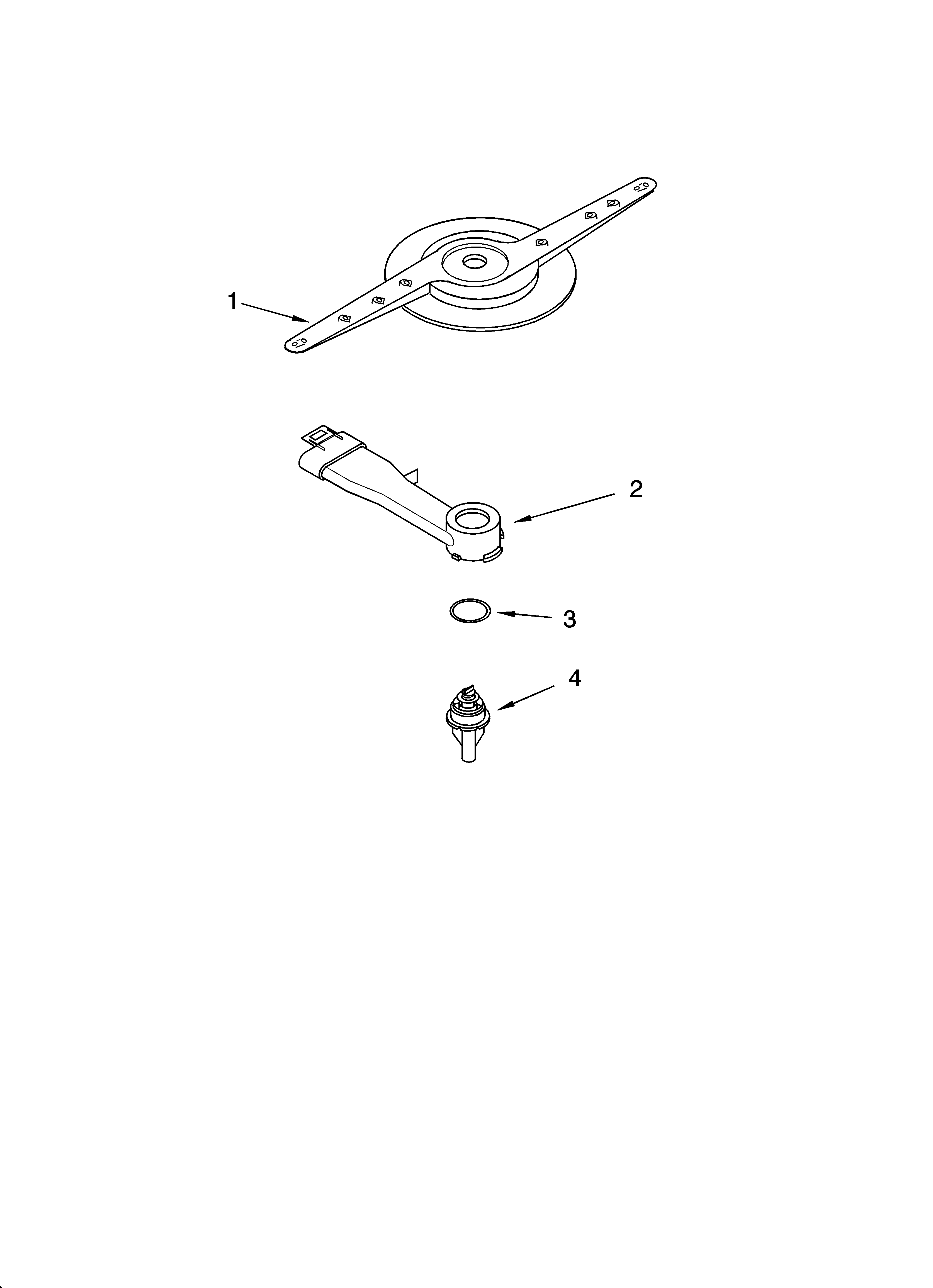 Whirlpool GU2600XTPB0 lower washarm parts diagram