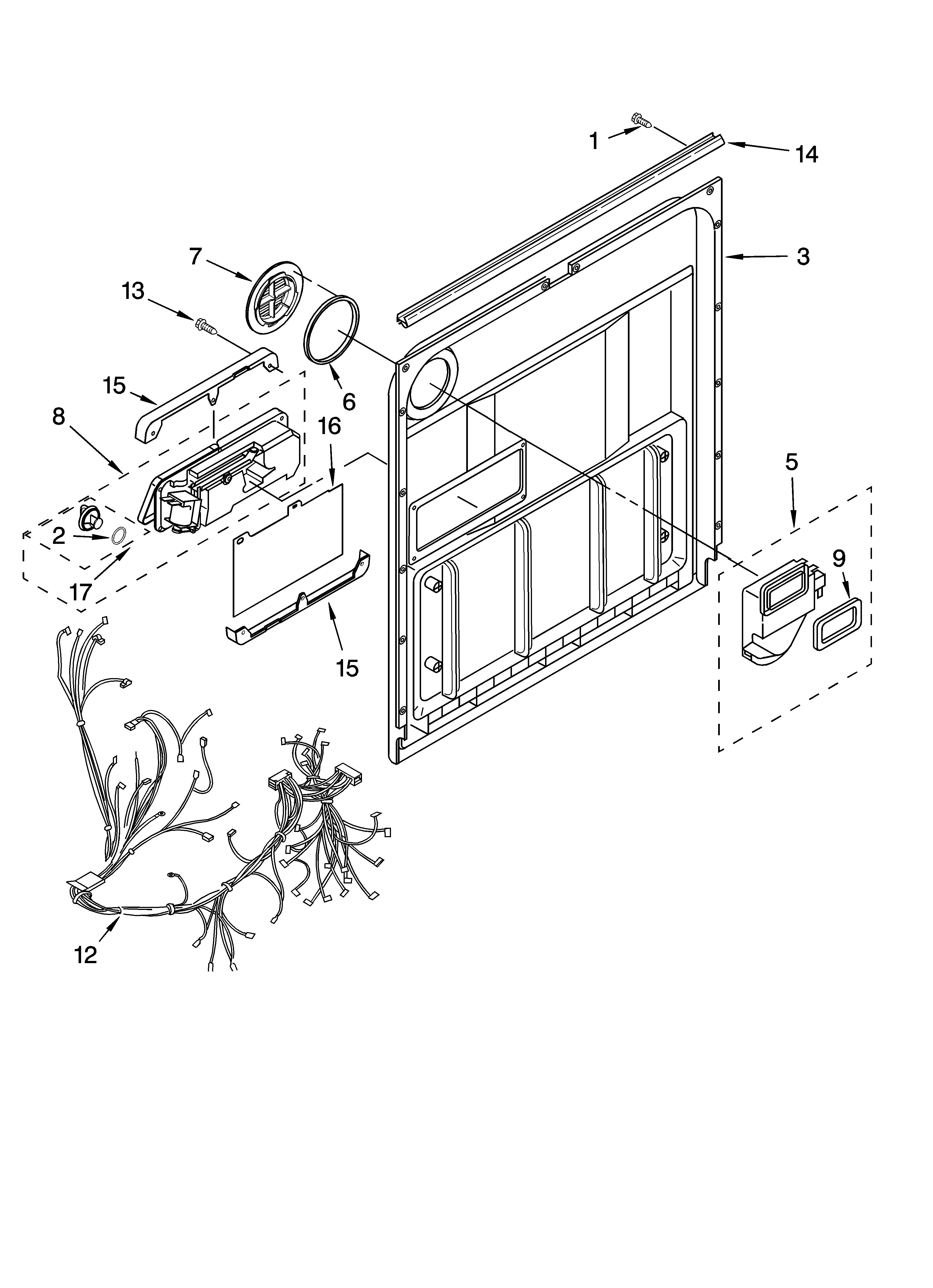 Whirlpool GU2600XTPB1 door and latch parts diagram