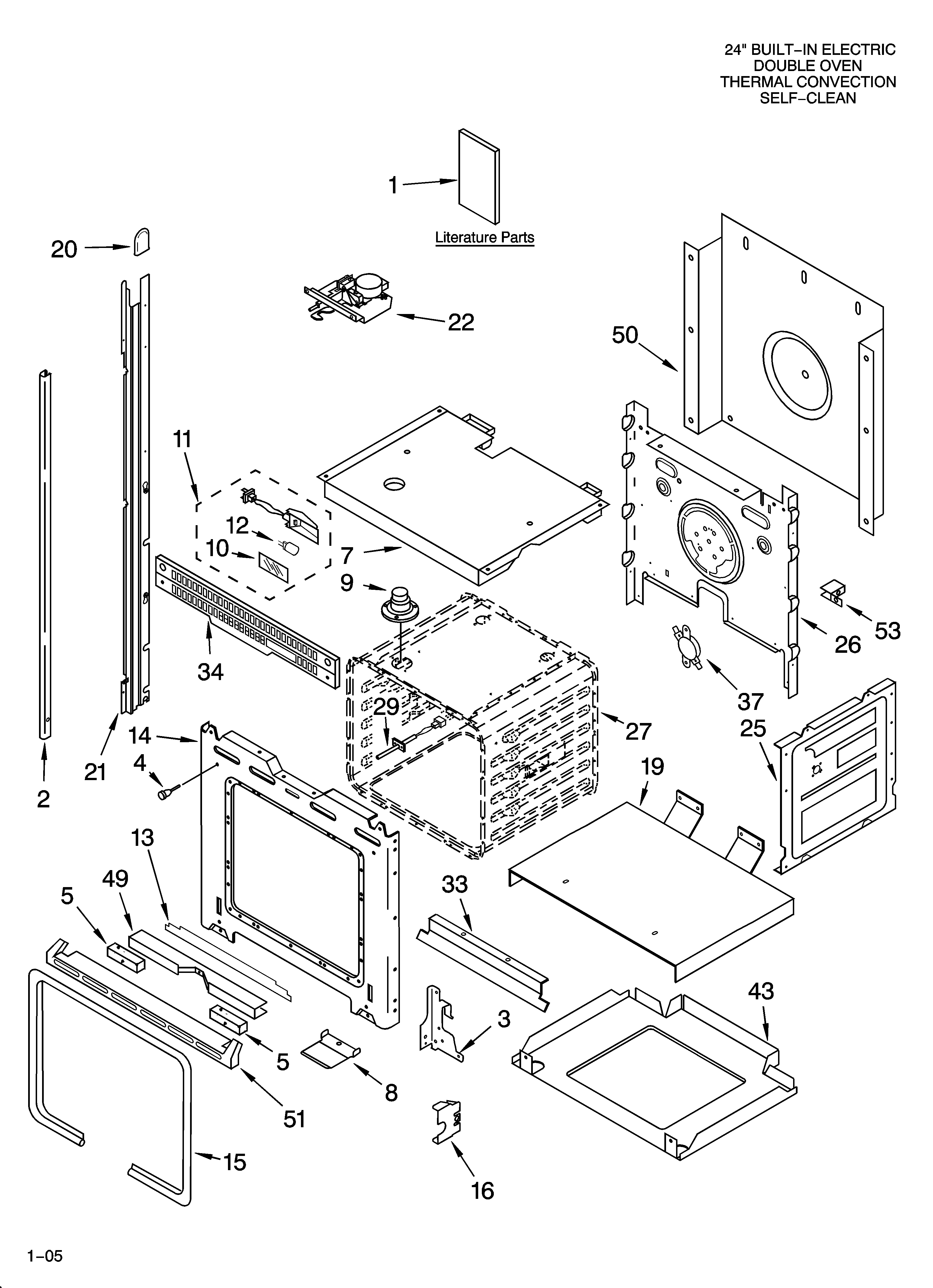 KitchenAid KEBC247KWH04 oven parts diagram