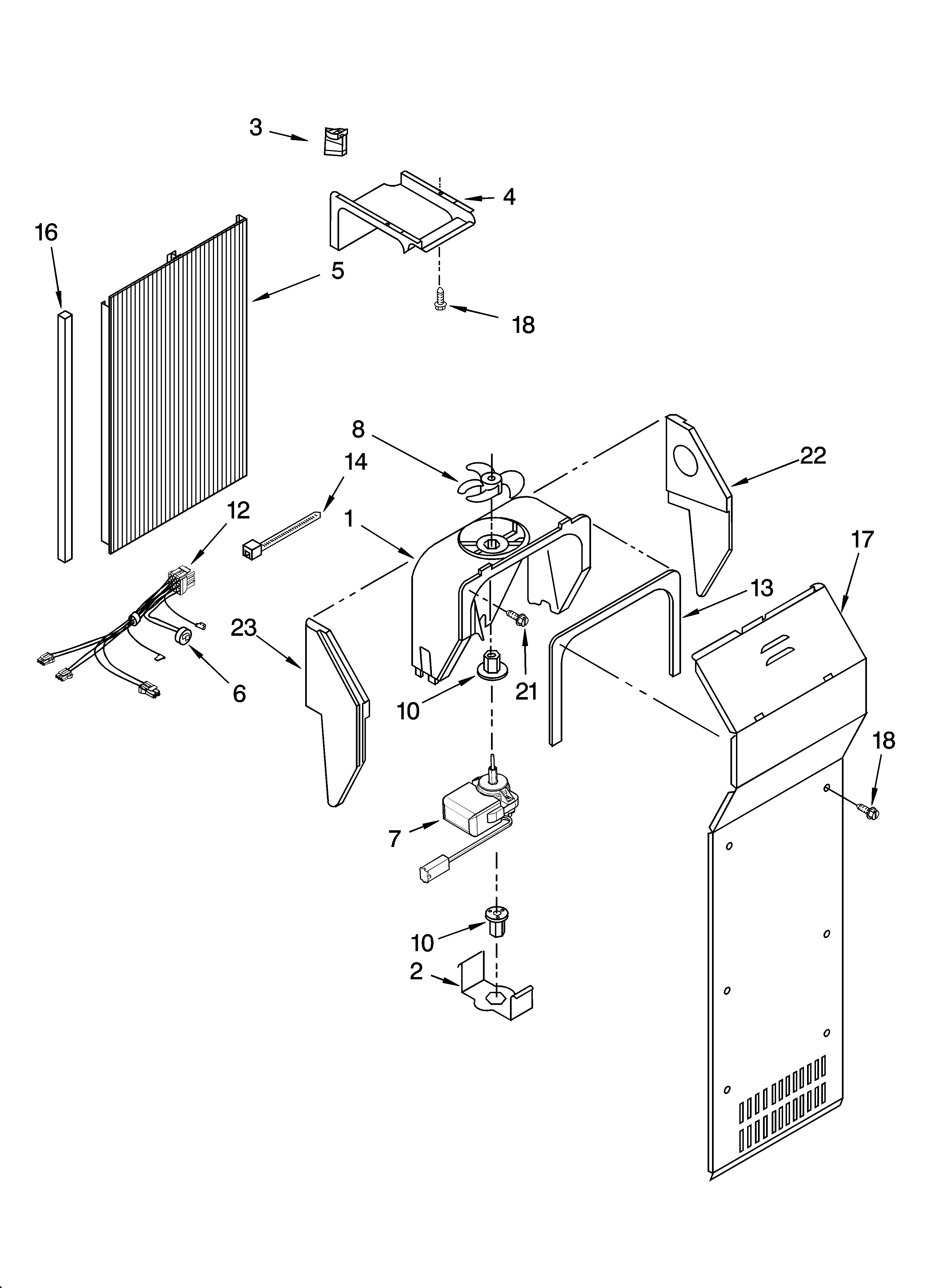 KitchenAid KSRI22FNBT00 air flow parts diagram