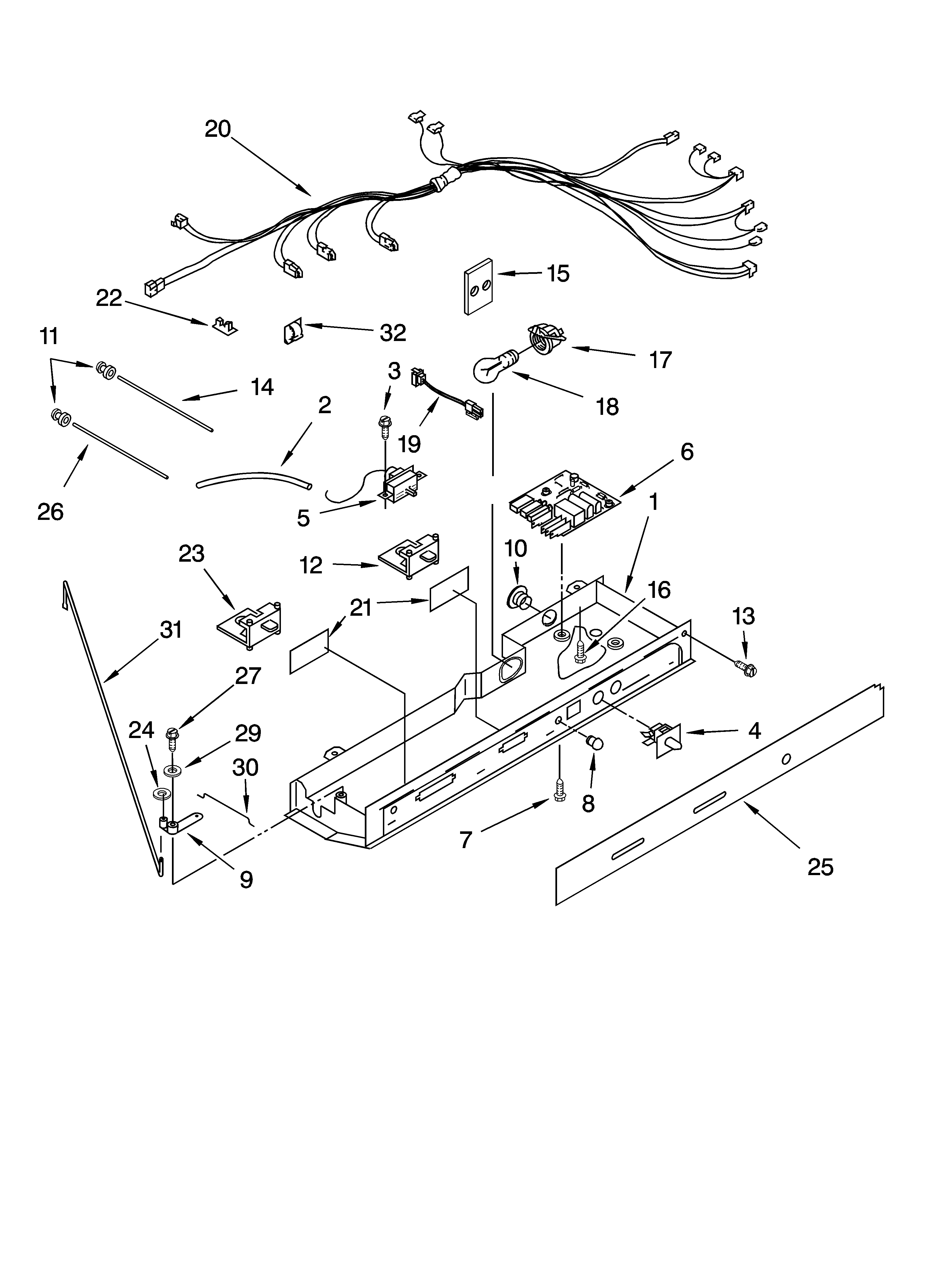 KitchenAid KSRI22FNBT00 control parts, optional parts diagram