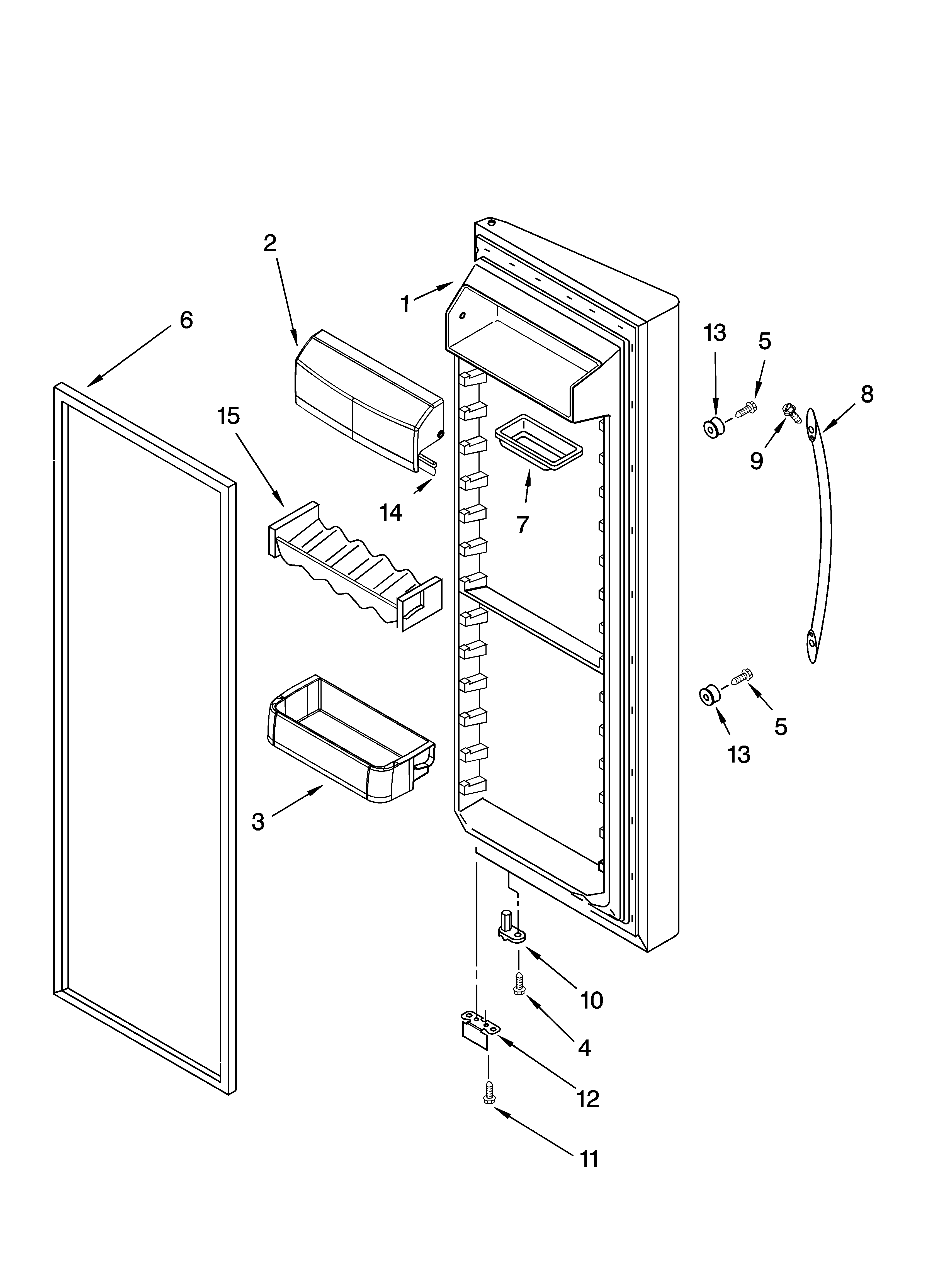KitchenAid KSRW25CRSS01 refrigerator door parts diagram