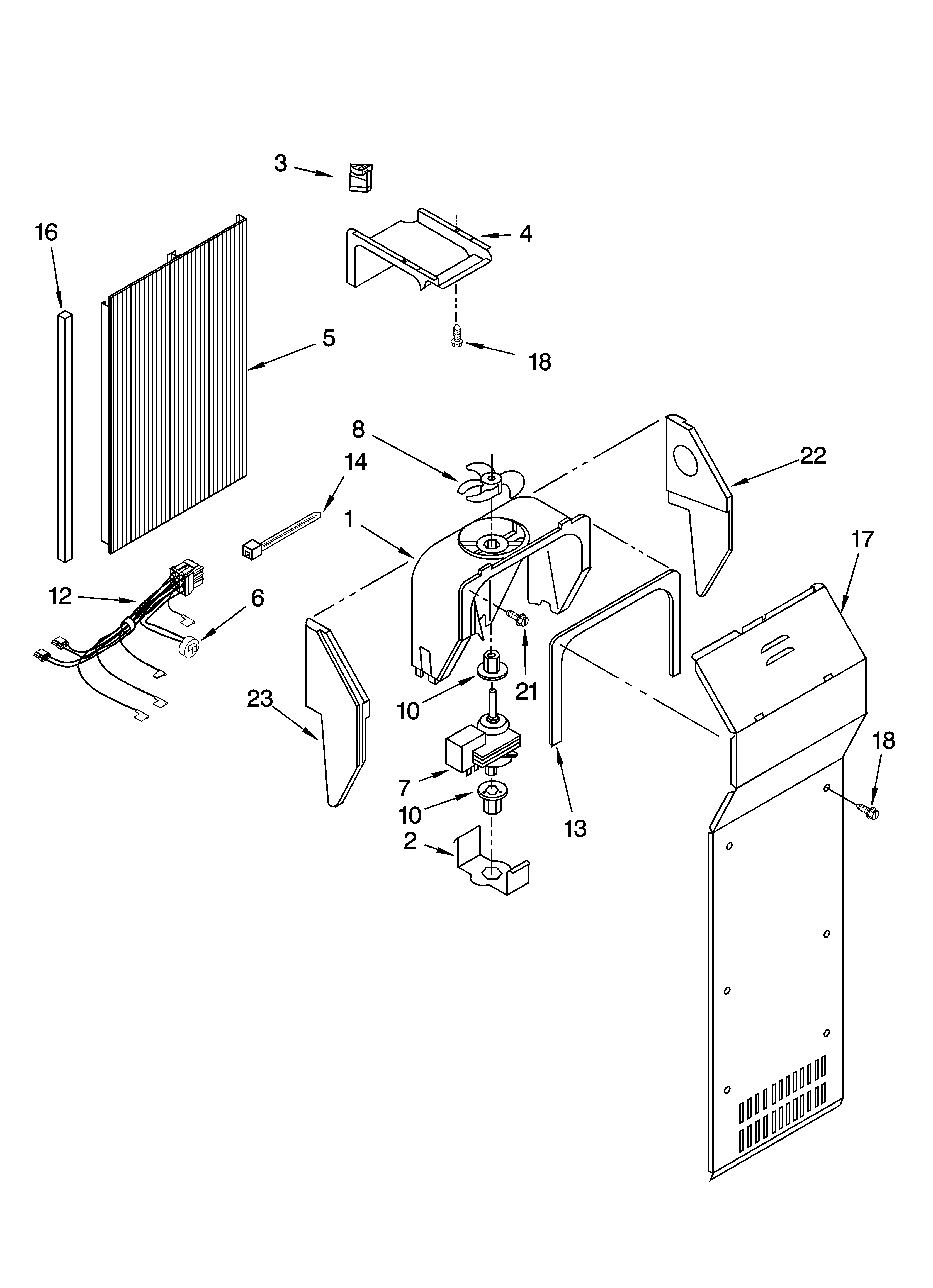 KitchenAid KSRW25CRSS01 air flow parts diagram