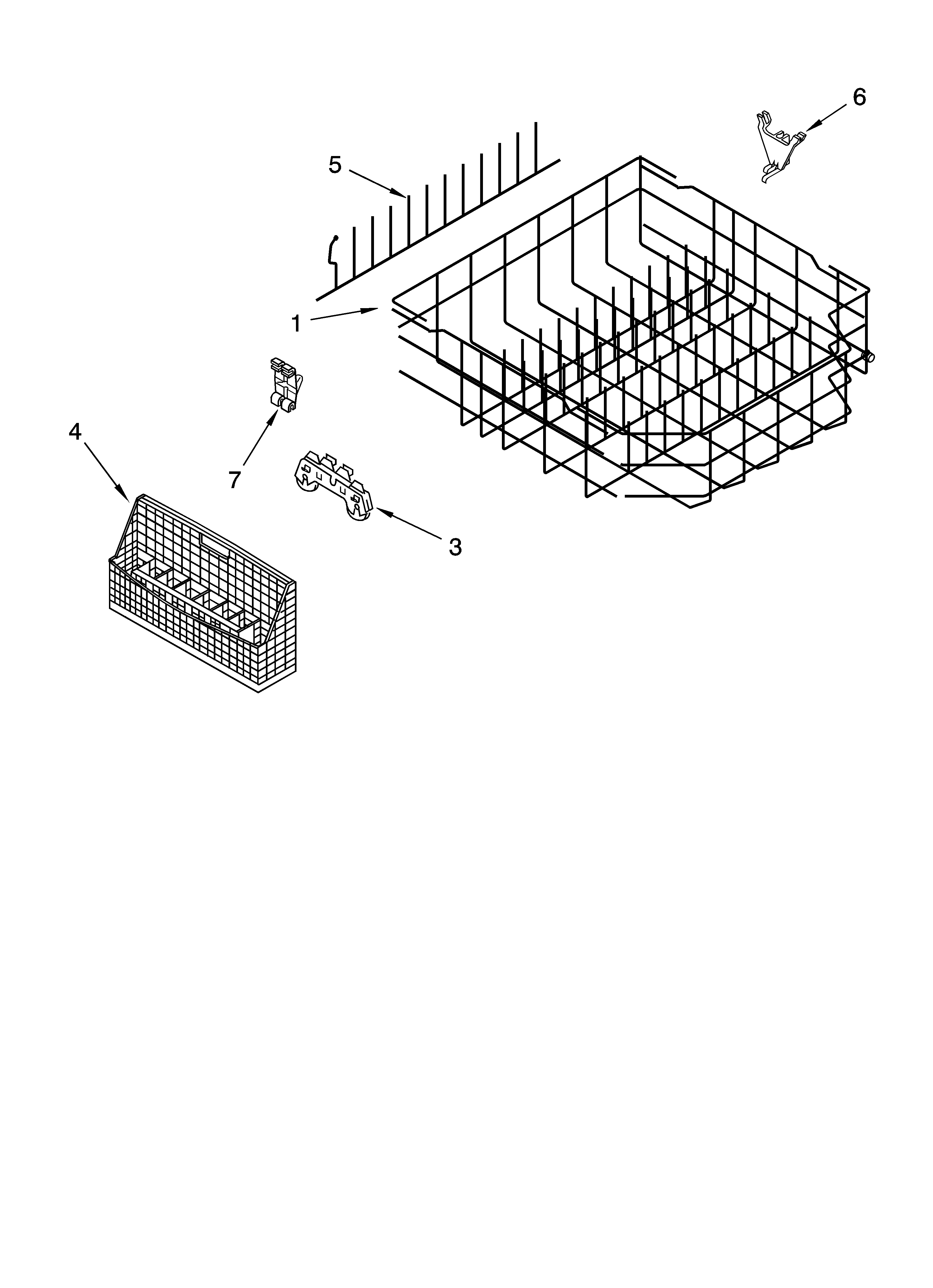 KitchenAid KUDC01TMBL0 lower rack parts diagram
