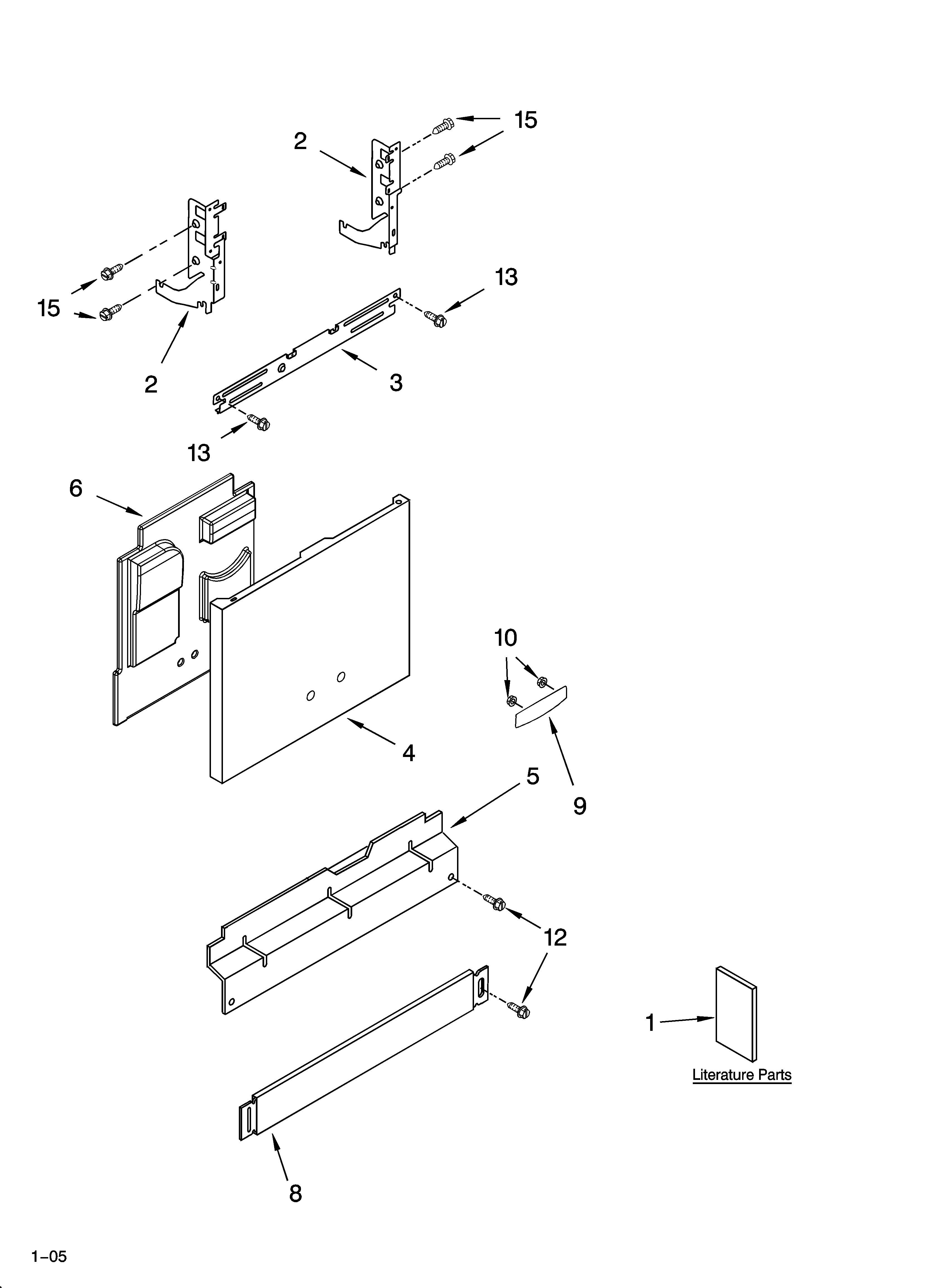 KitchenAid KUDI01DLBL2 door and panel parts diagram