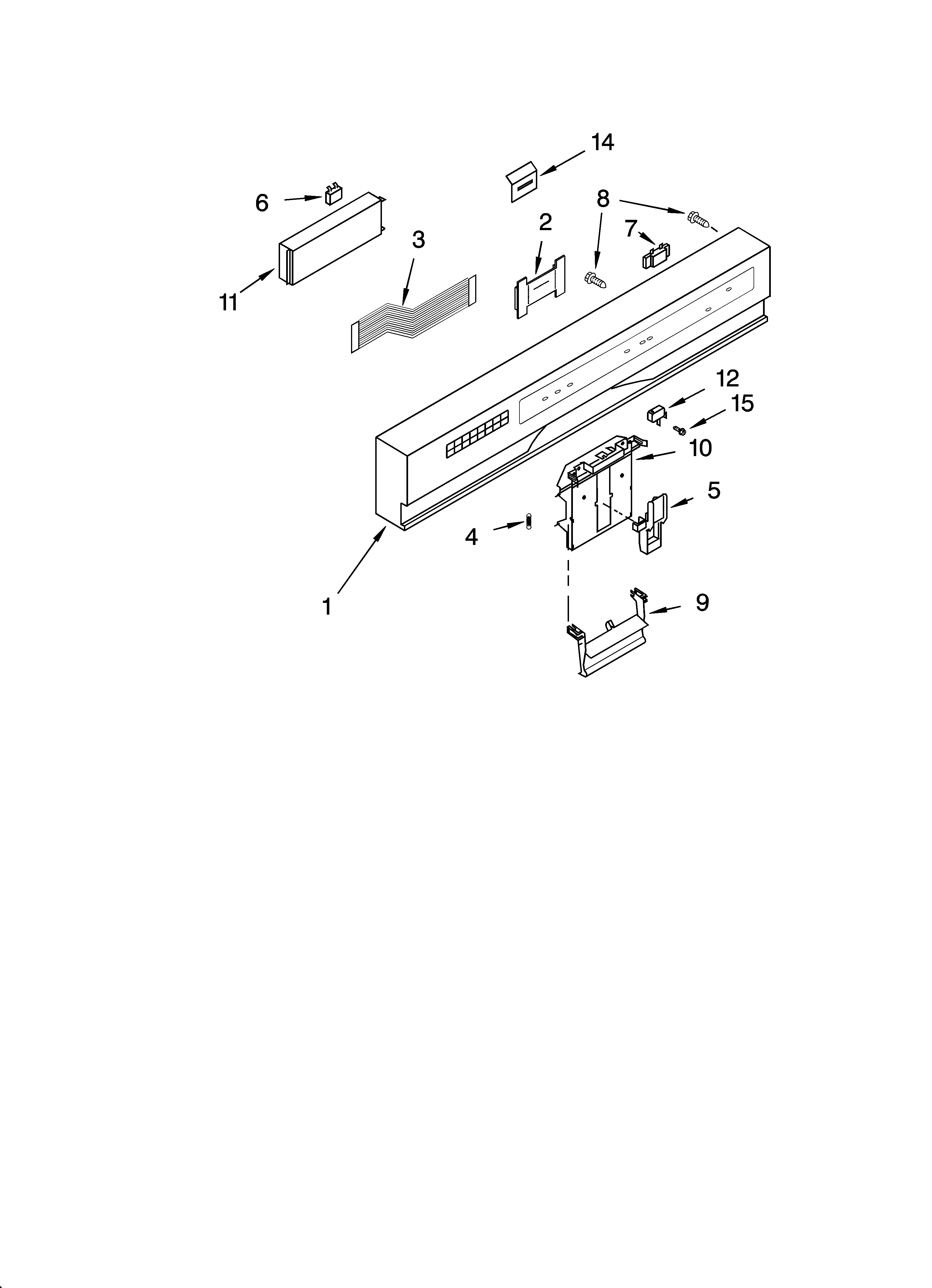 KitchenAid KUDI01DLBL2 control panel parts diagram