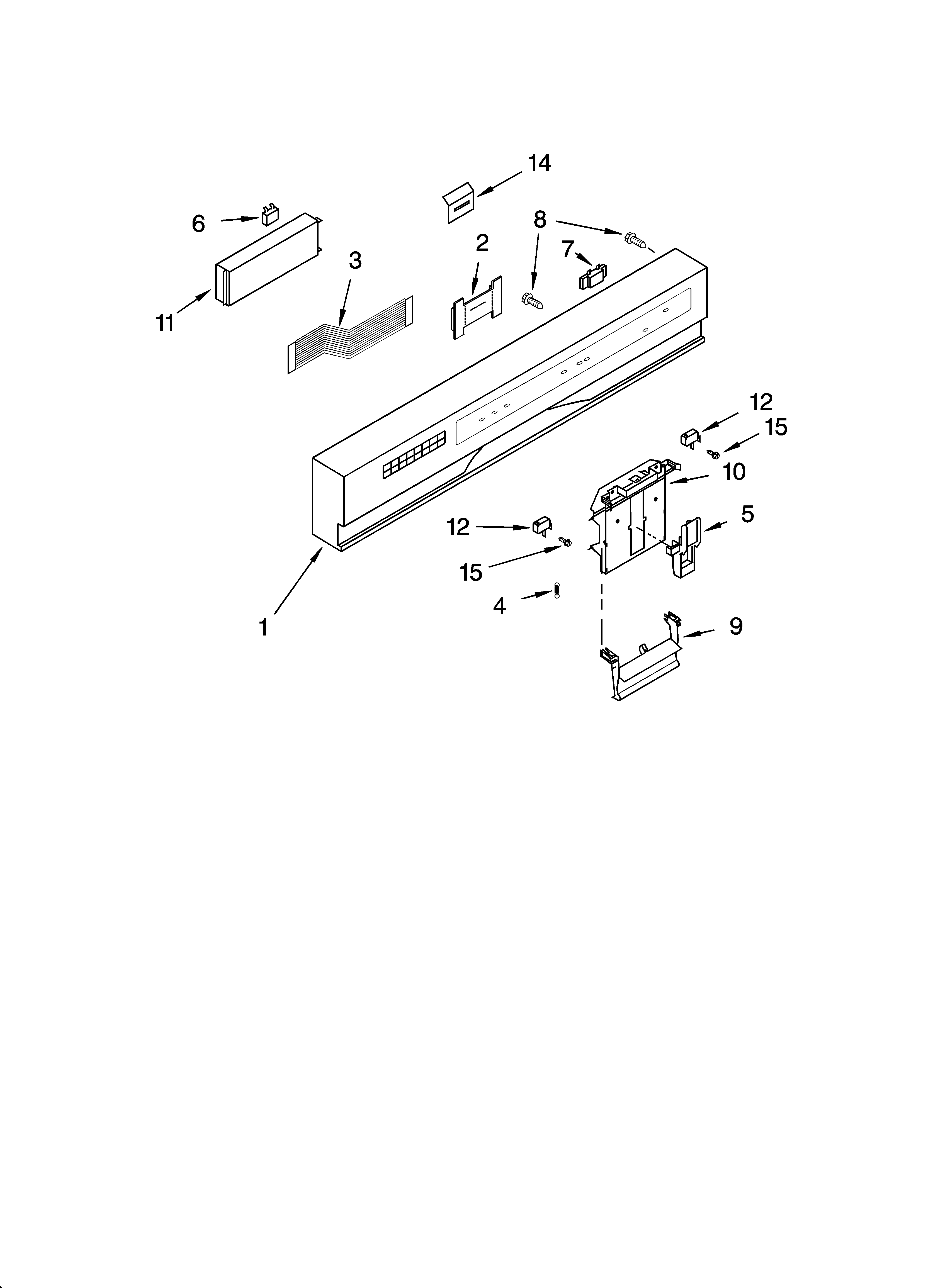 KitchenAid KUDI01DLWH6 control panel parts diagram