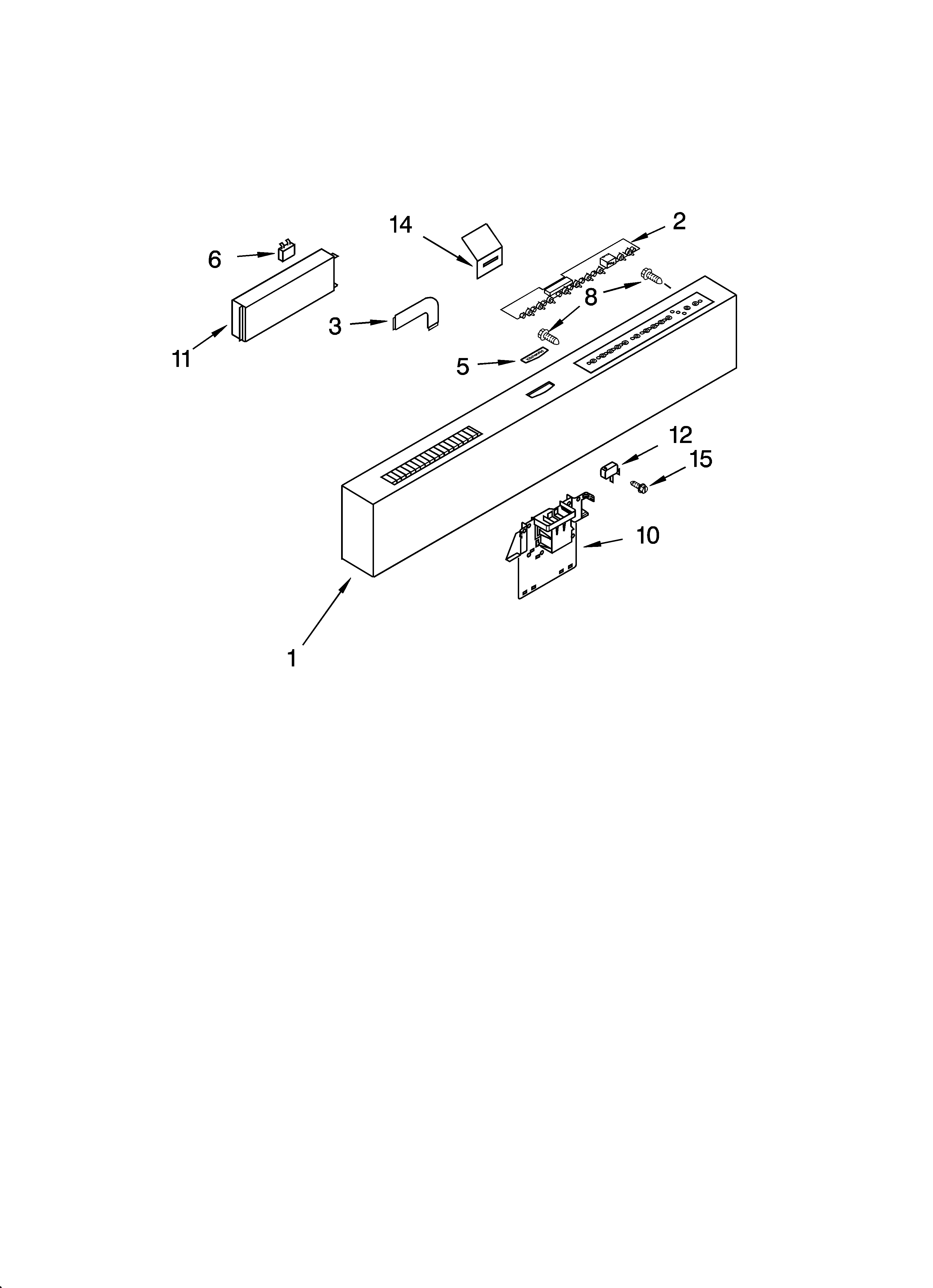 KitchenAid KUDI01FKWH1 control panel parts diagram