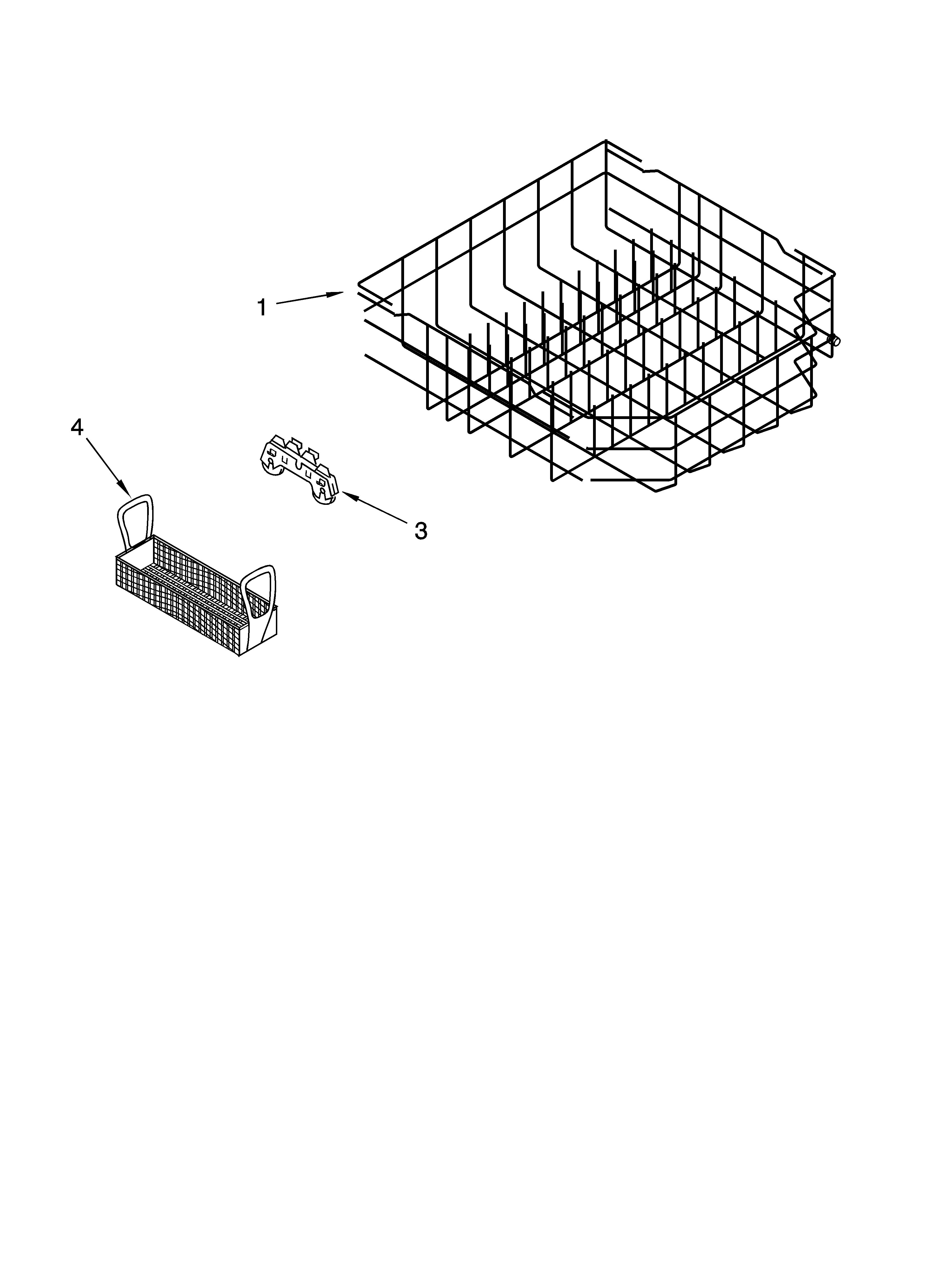 KitchenAid KUDI01FKWH1 lower rack parts diagram