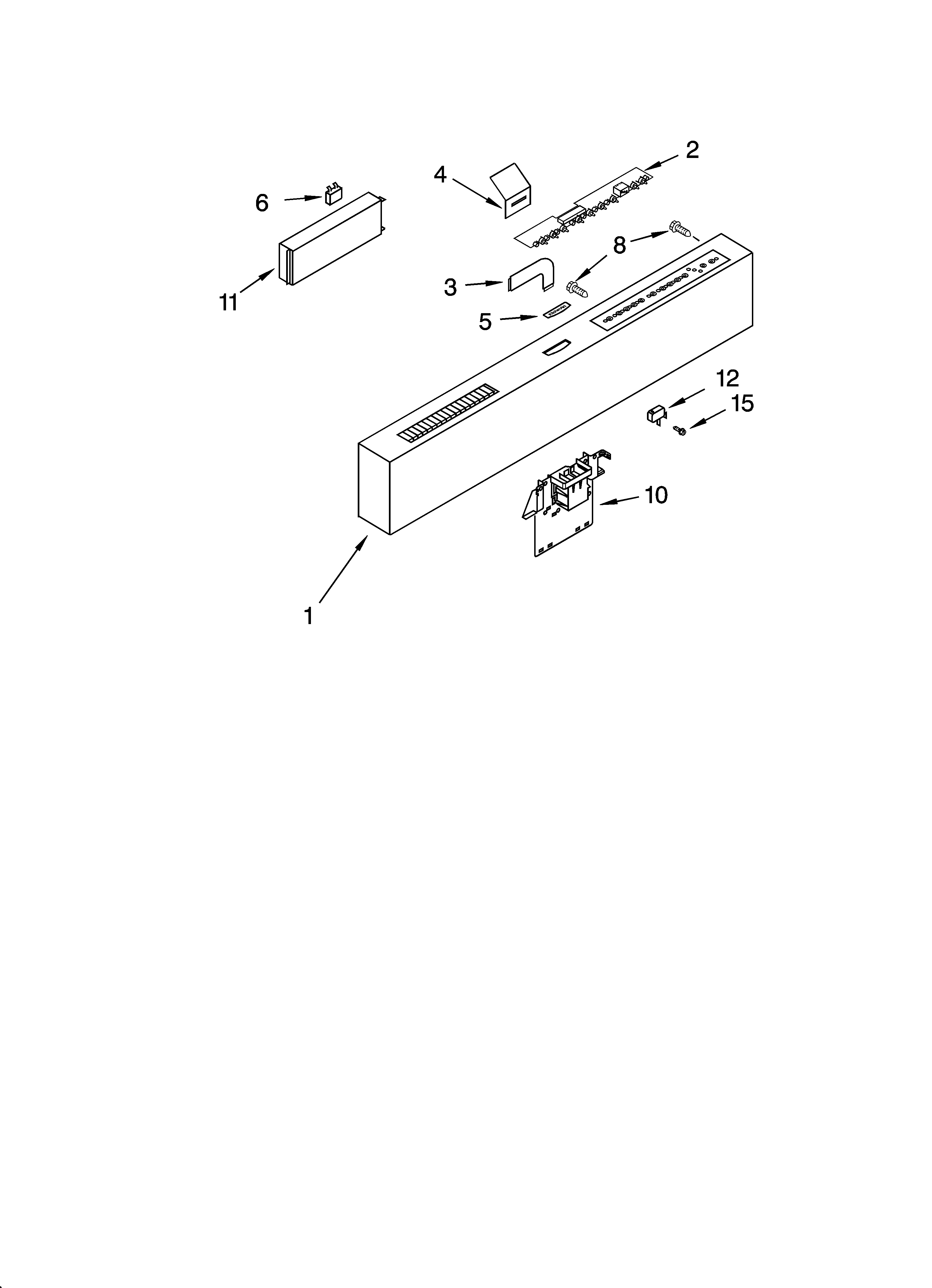 KitchenAid KUDI01FLBT0 control panel parts diagram