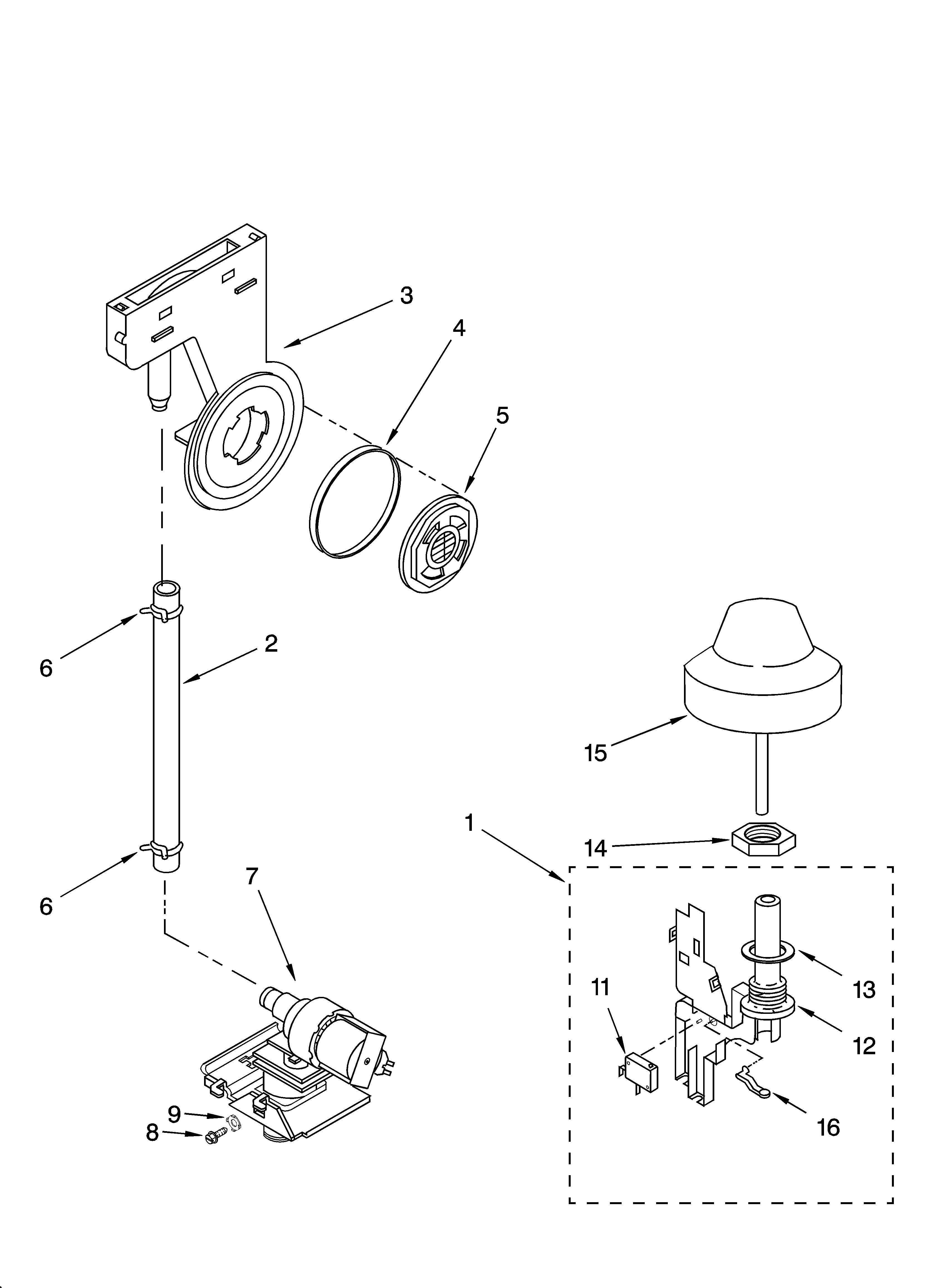 KitchenAid KUDI01FLBT0 fill and overfill parts diagram