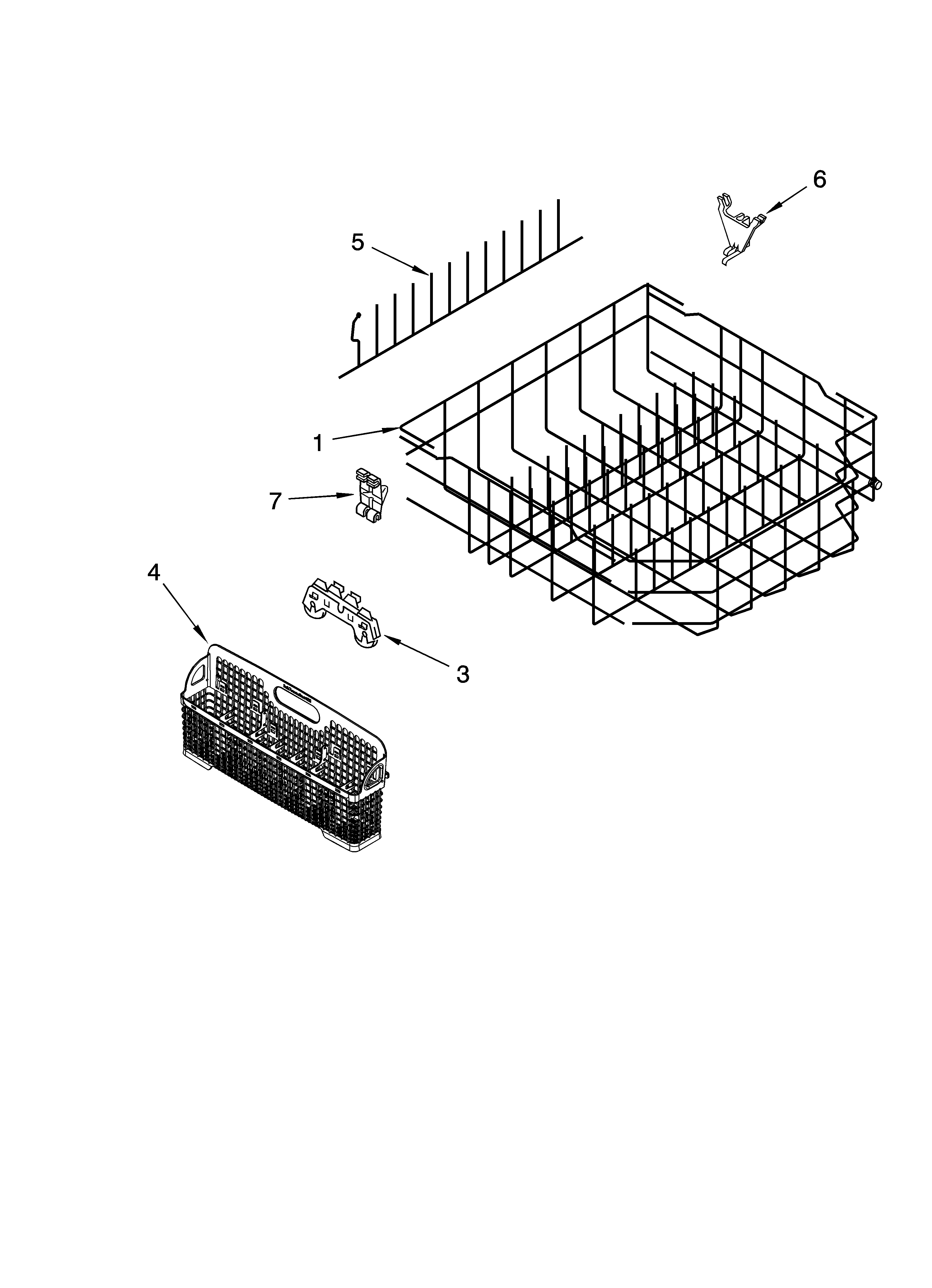 KitchenAid KUDI01FLBT0 lower rack parts diagram