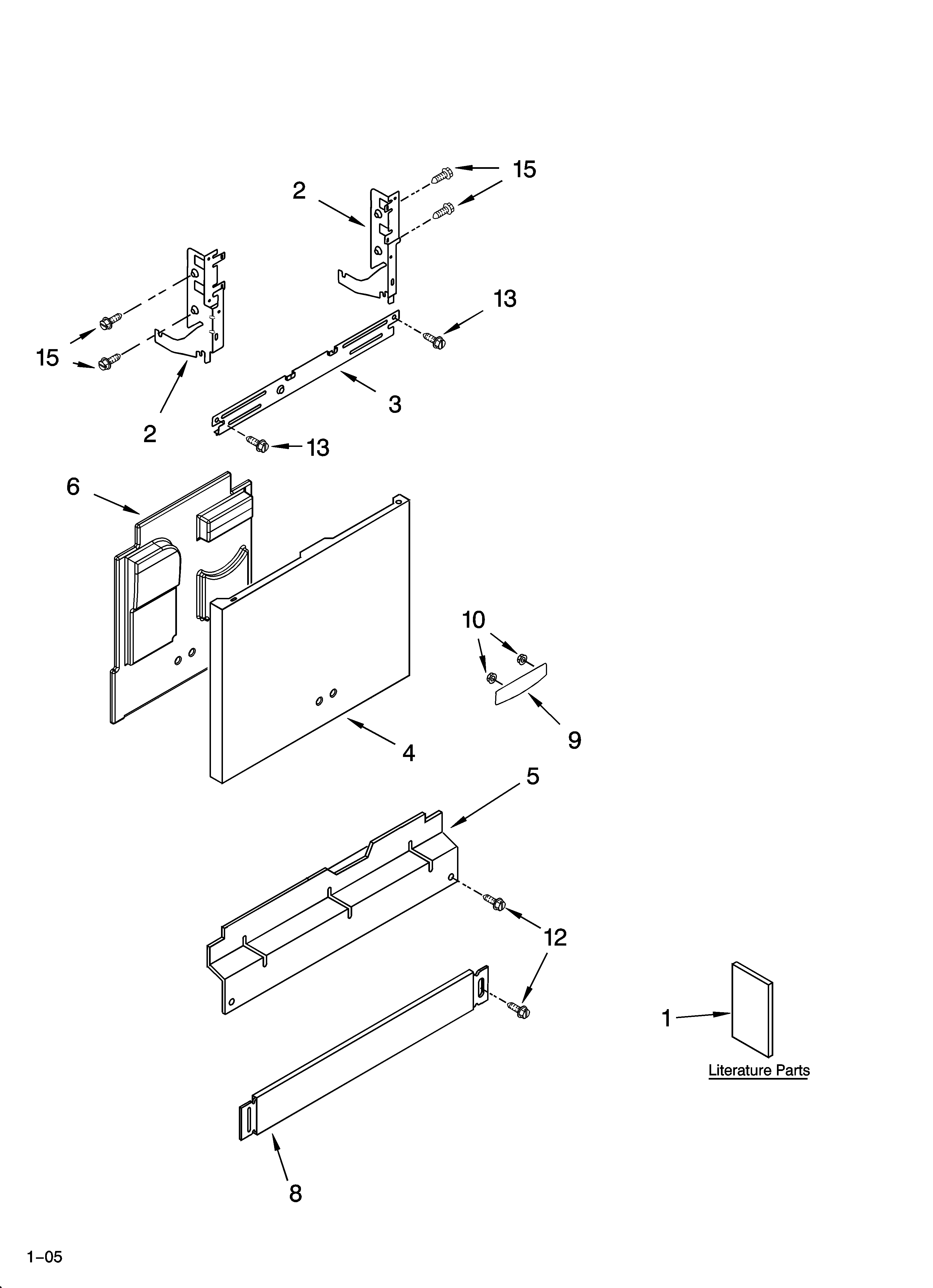 KitchenAid KUDI01ILWH2 door and panel parts diagram