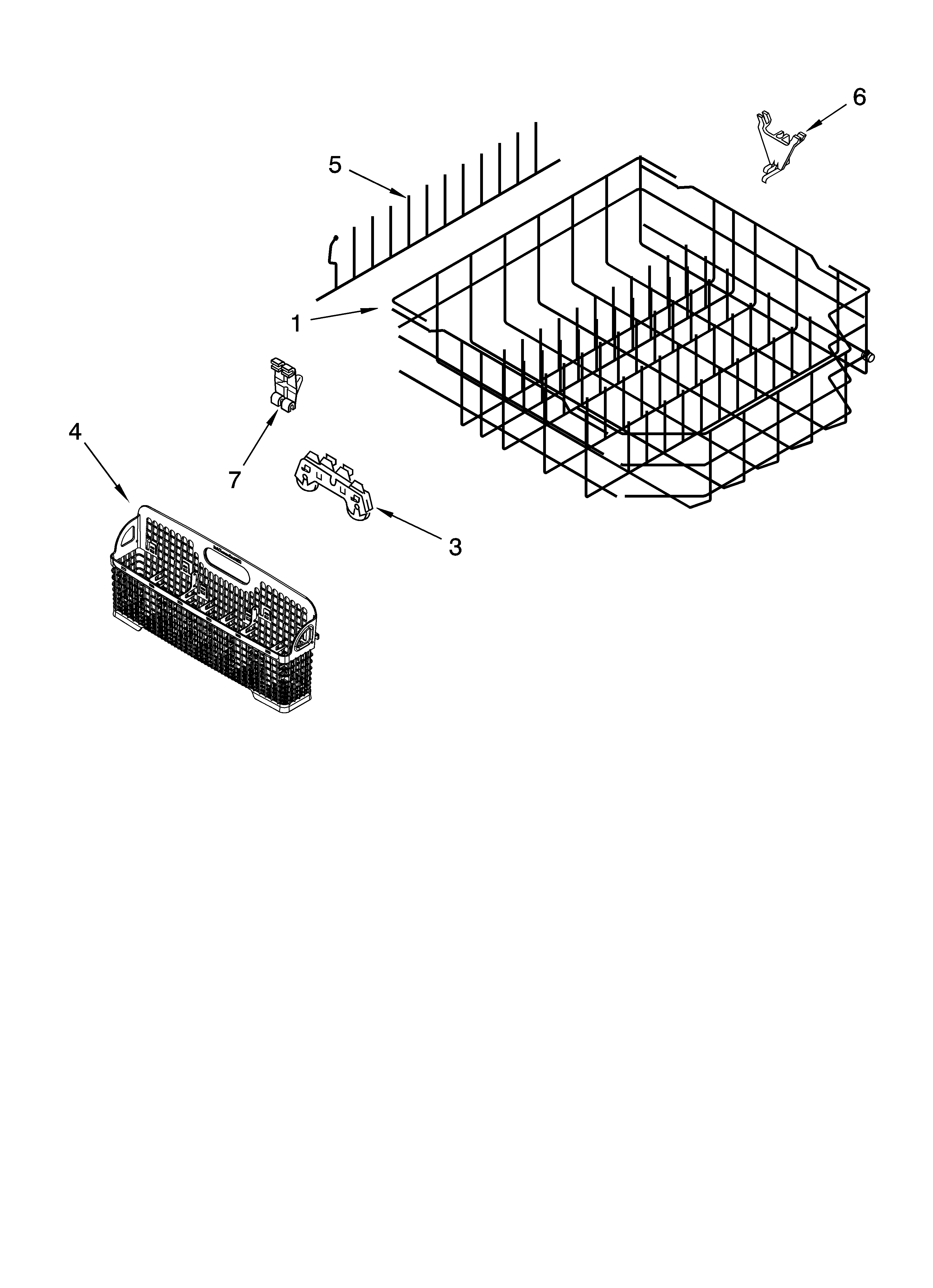 KitchenAid KUDI01ILWH2 lower rack parts diagram