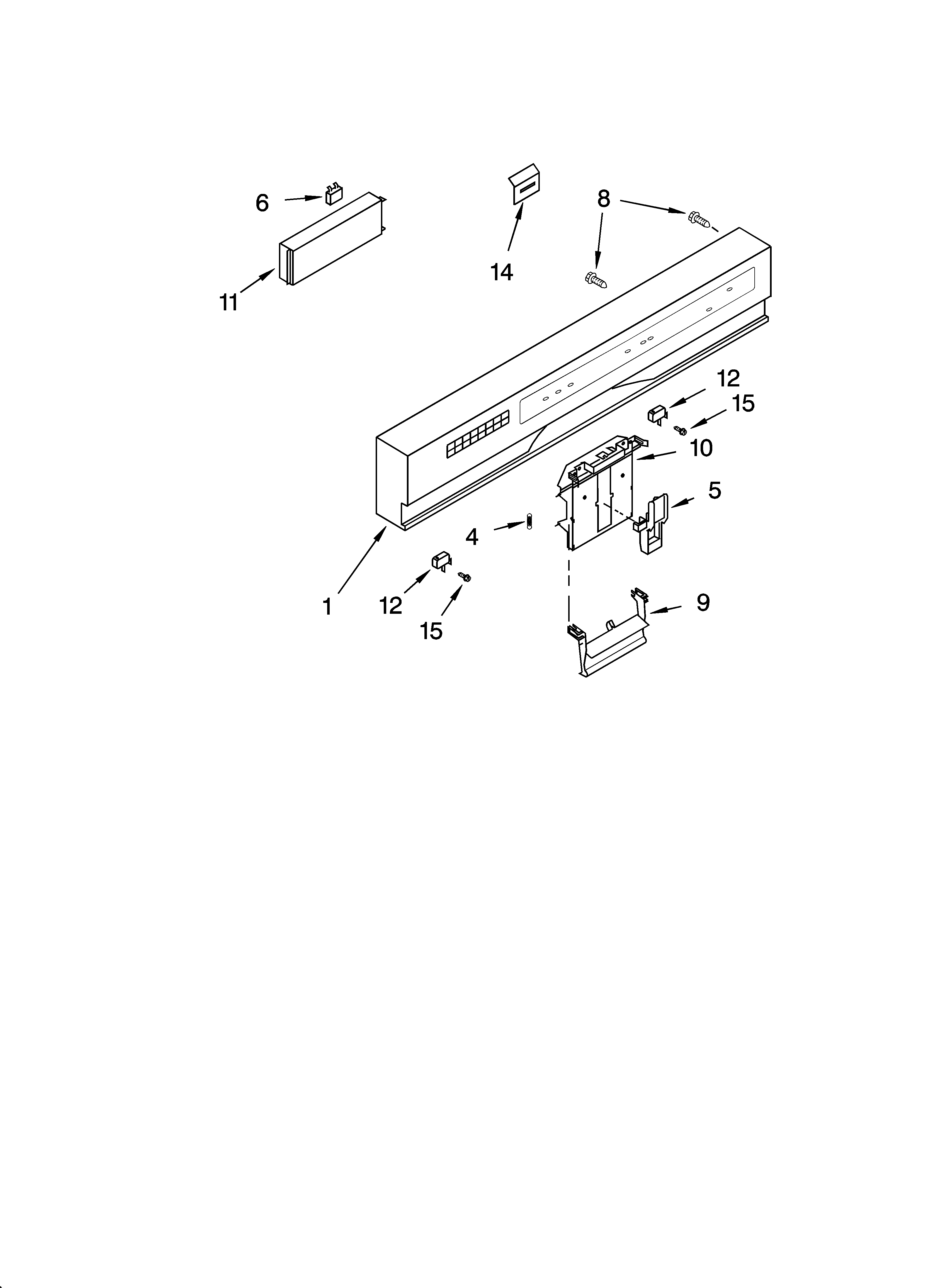 KitchenAid KUDI01ILWH5 control panel parts diagram