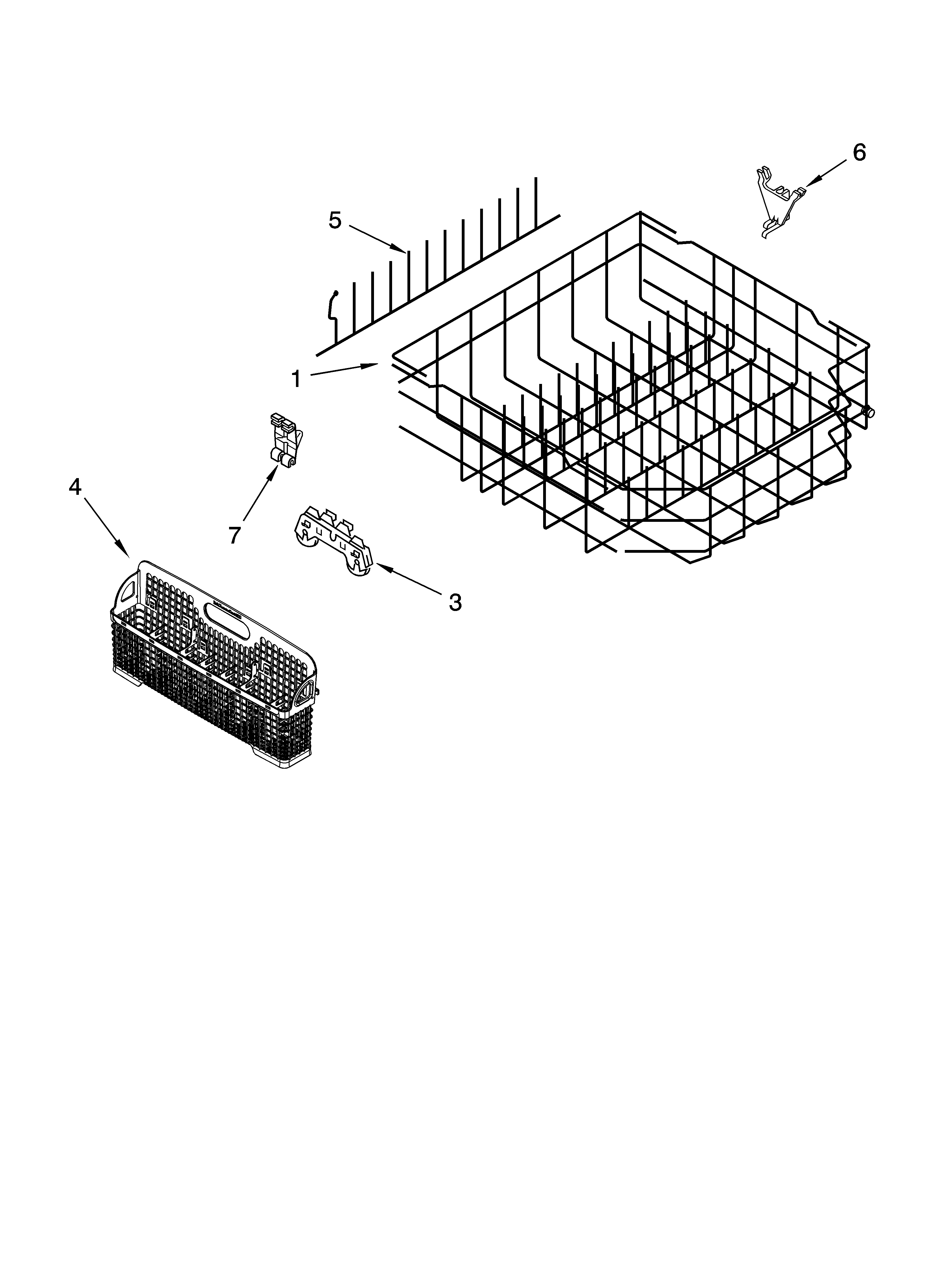 KitchenAid KUDI01ILWH5 lower rack parts, optional parts (not included) diagram