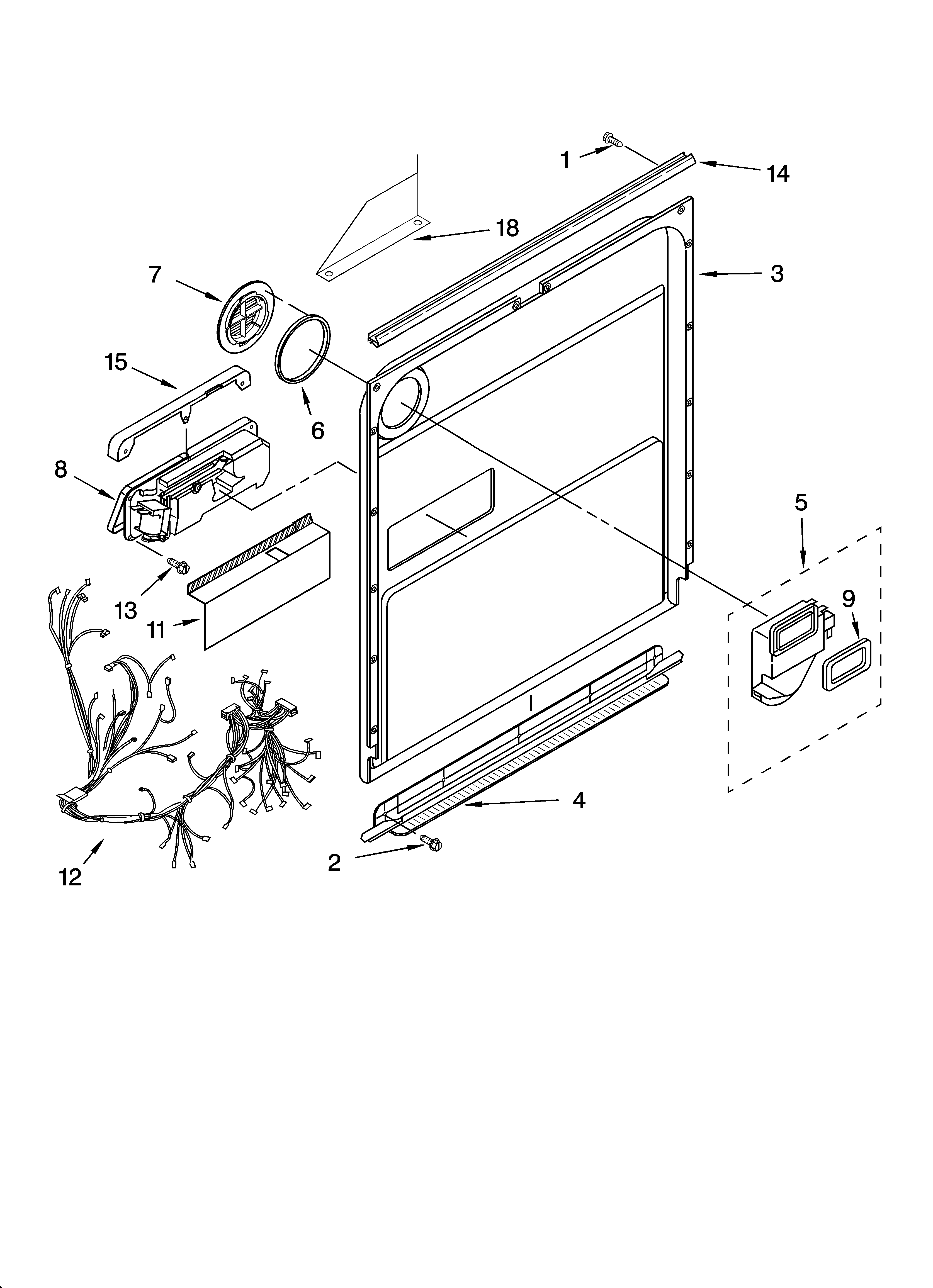 KitchenAid KUDI01ILBS6 door and latch parts diagram