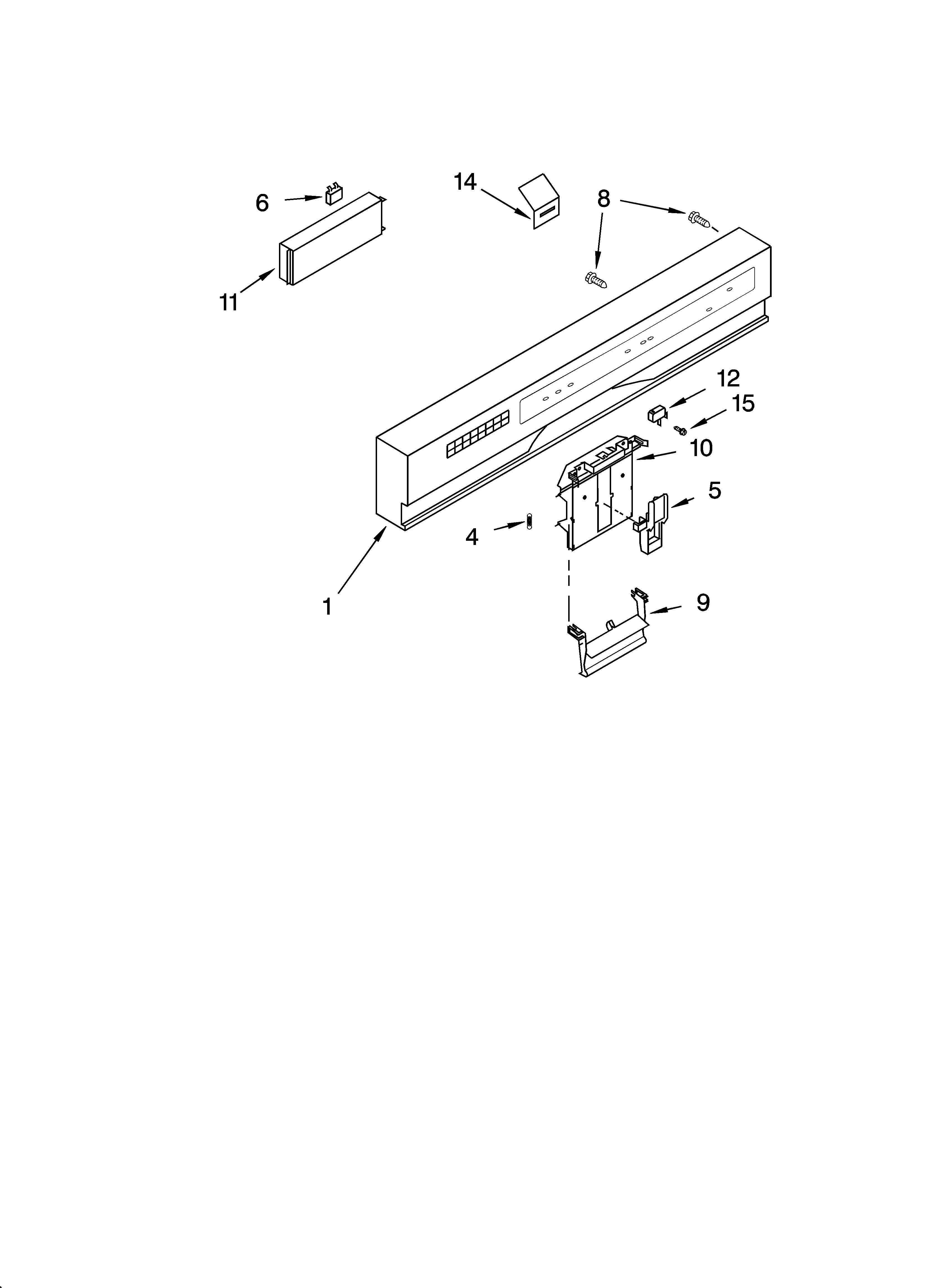 KitchenAid KUDL01ILBS5 control panel parts diagram