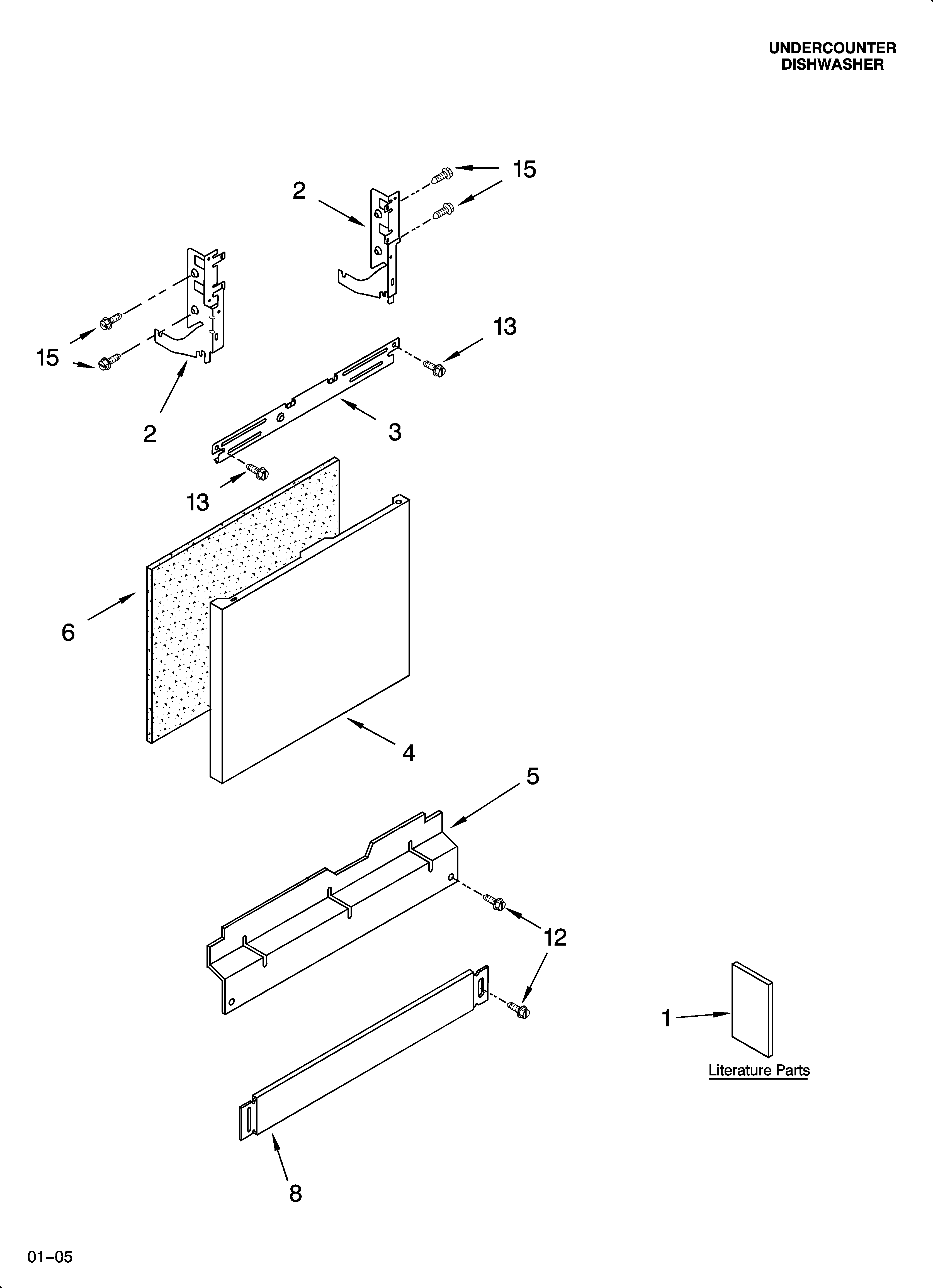 KitchenAid KUDL01TKBT0 door and panel parts diagram