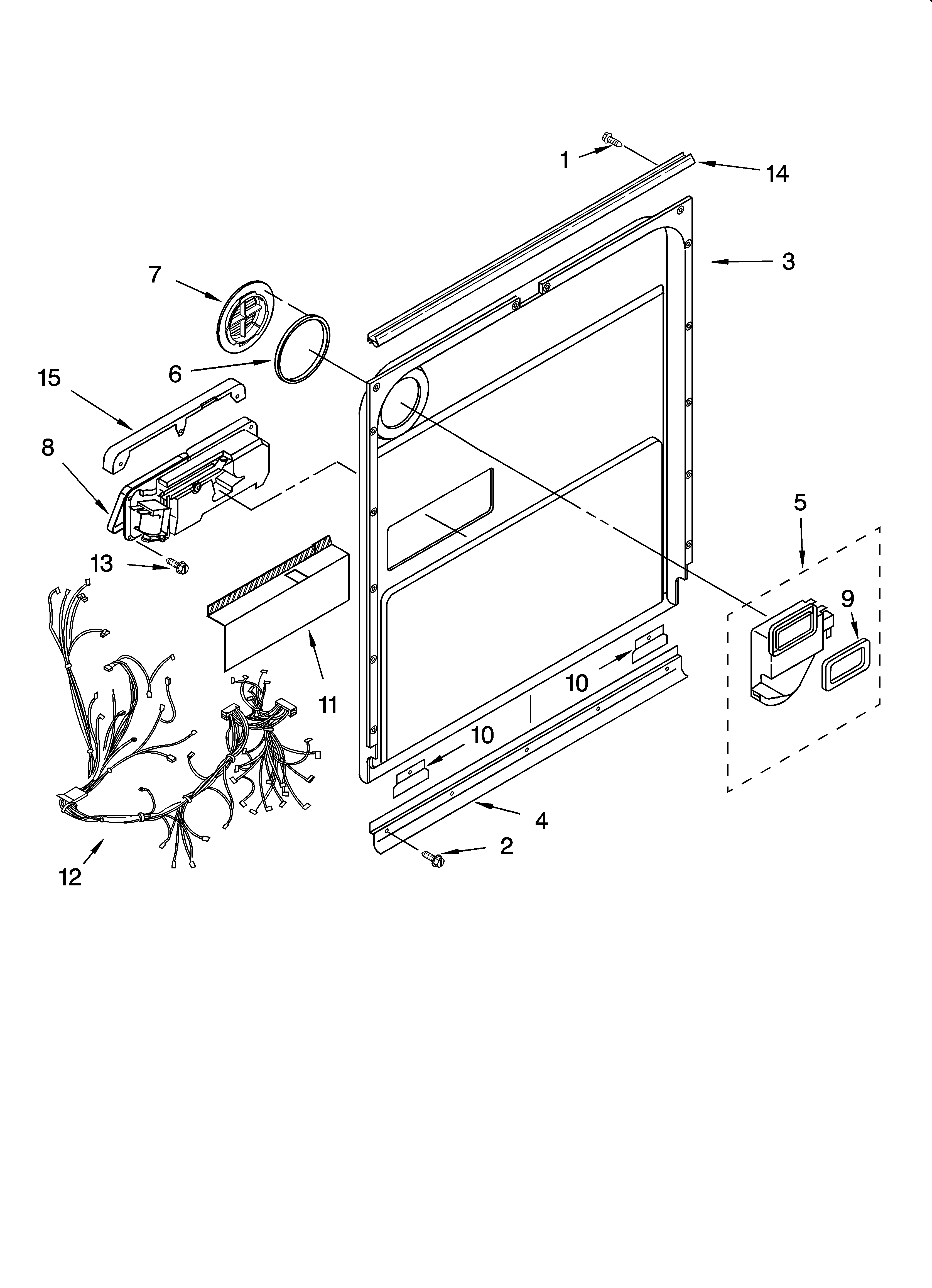 KitchenAid KUDL01TKBT0 door and latch parts diagram