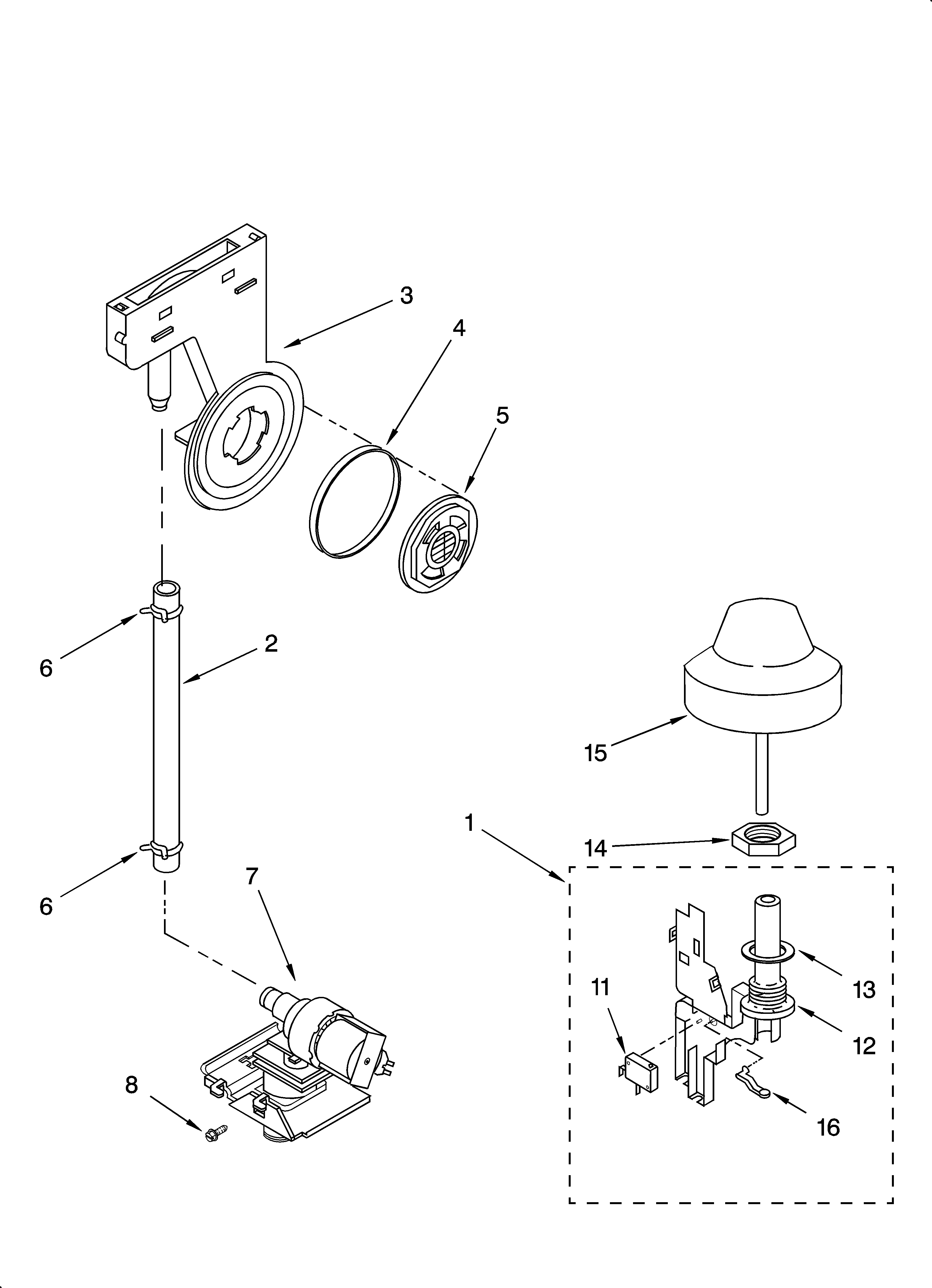 KitchenAid KUDL01TKBT0 fill and overfill parts diagram
