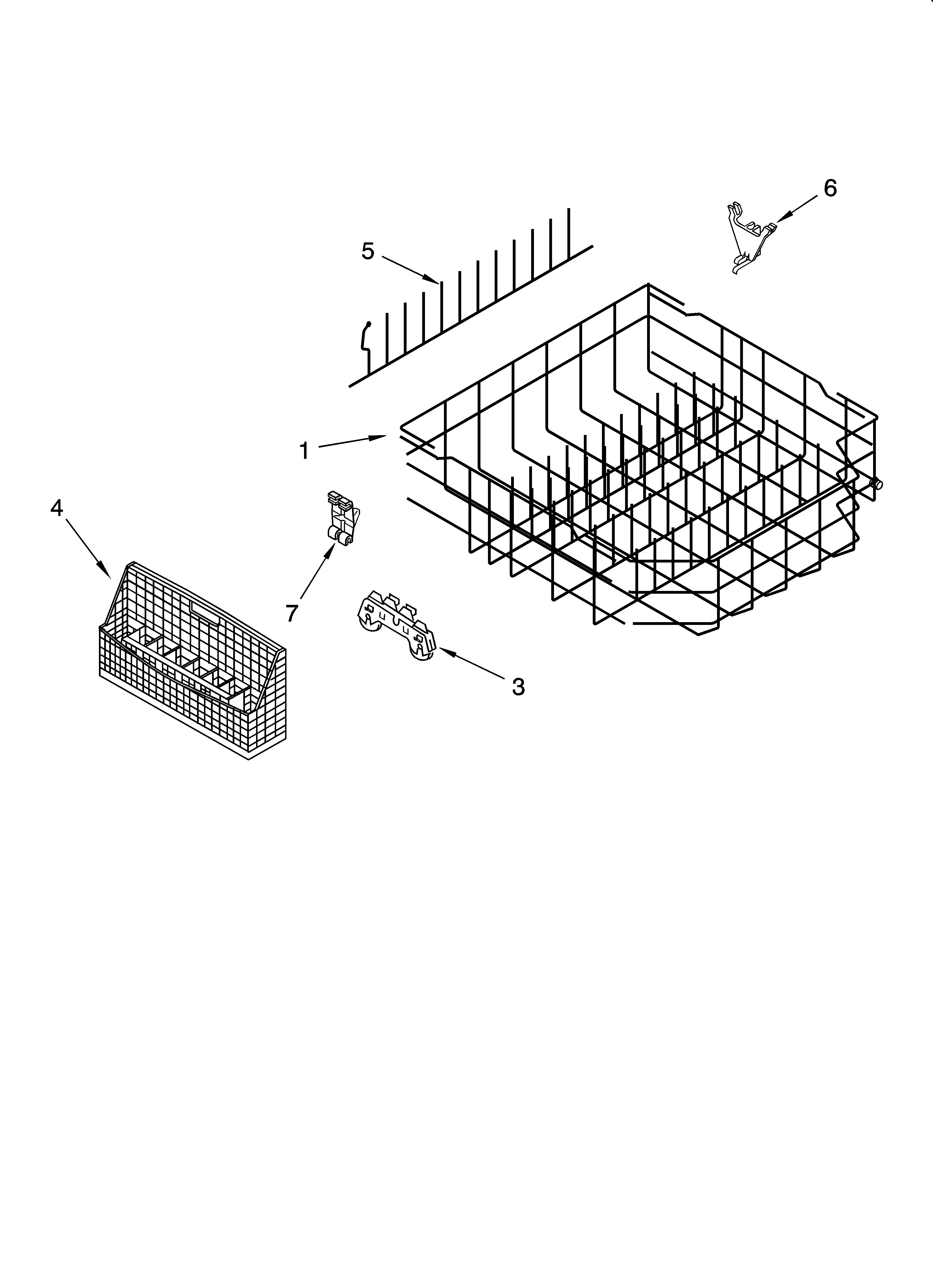 KitchenAid KUDL01TKBT0 lower rack parts diagram