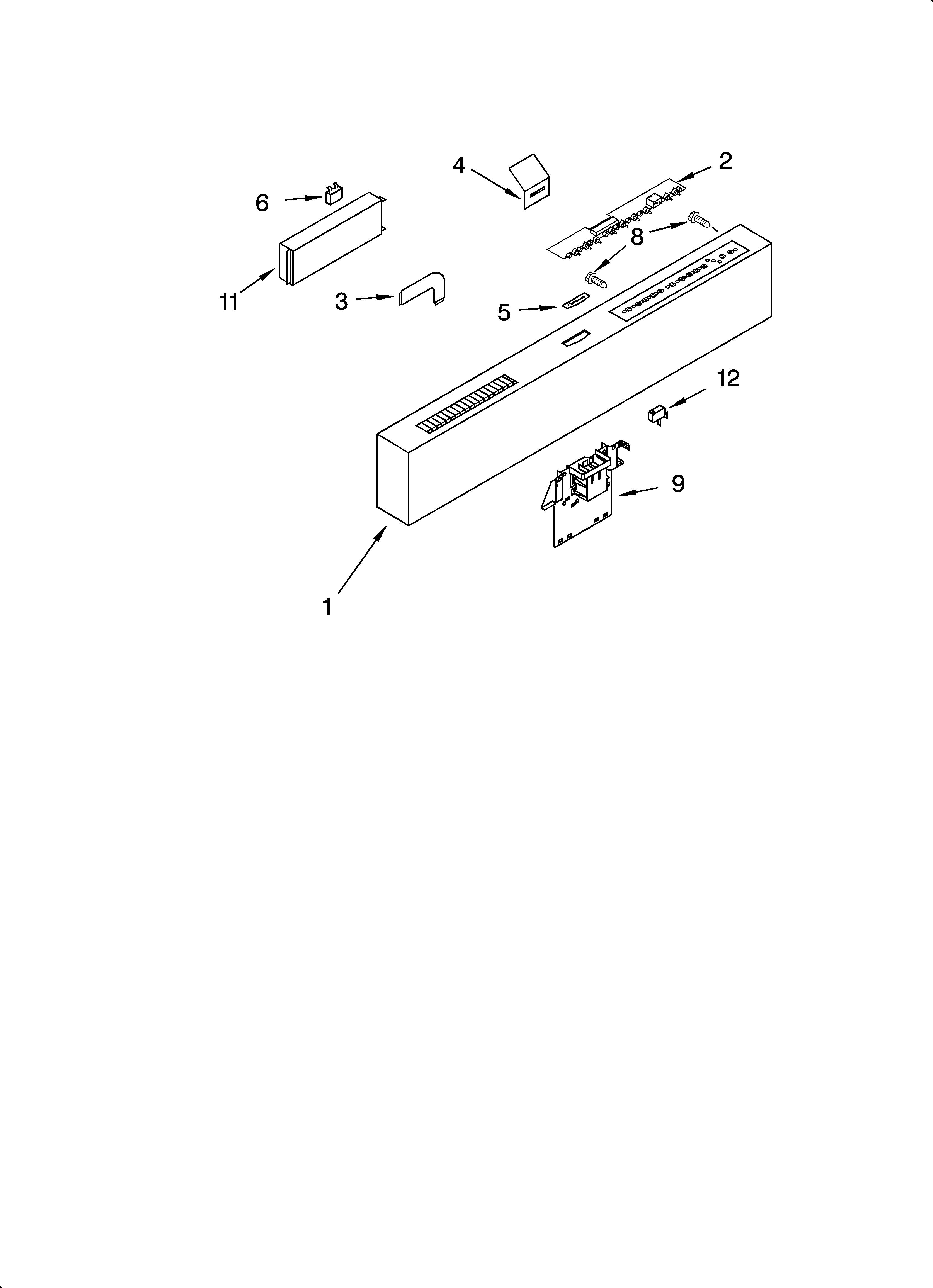 KitchenAid KUDM01FKSS0 control panel parts diagram