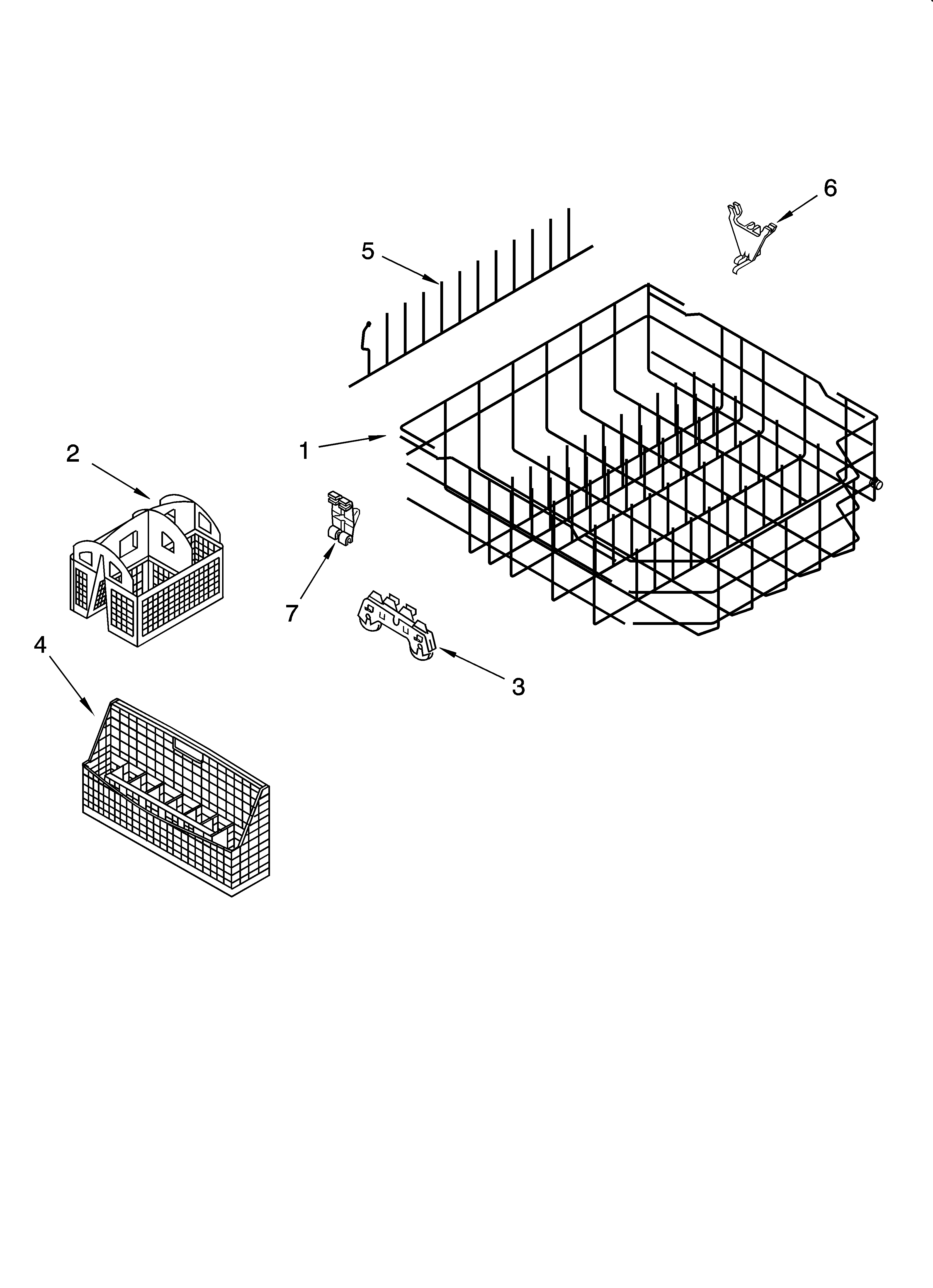 KitchenAid KUDM01FKSS0 lower rack parts diagram