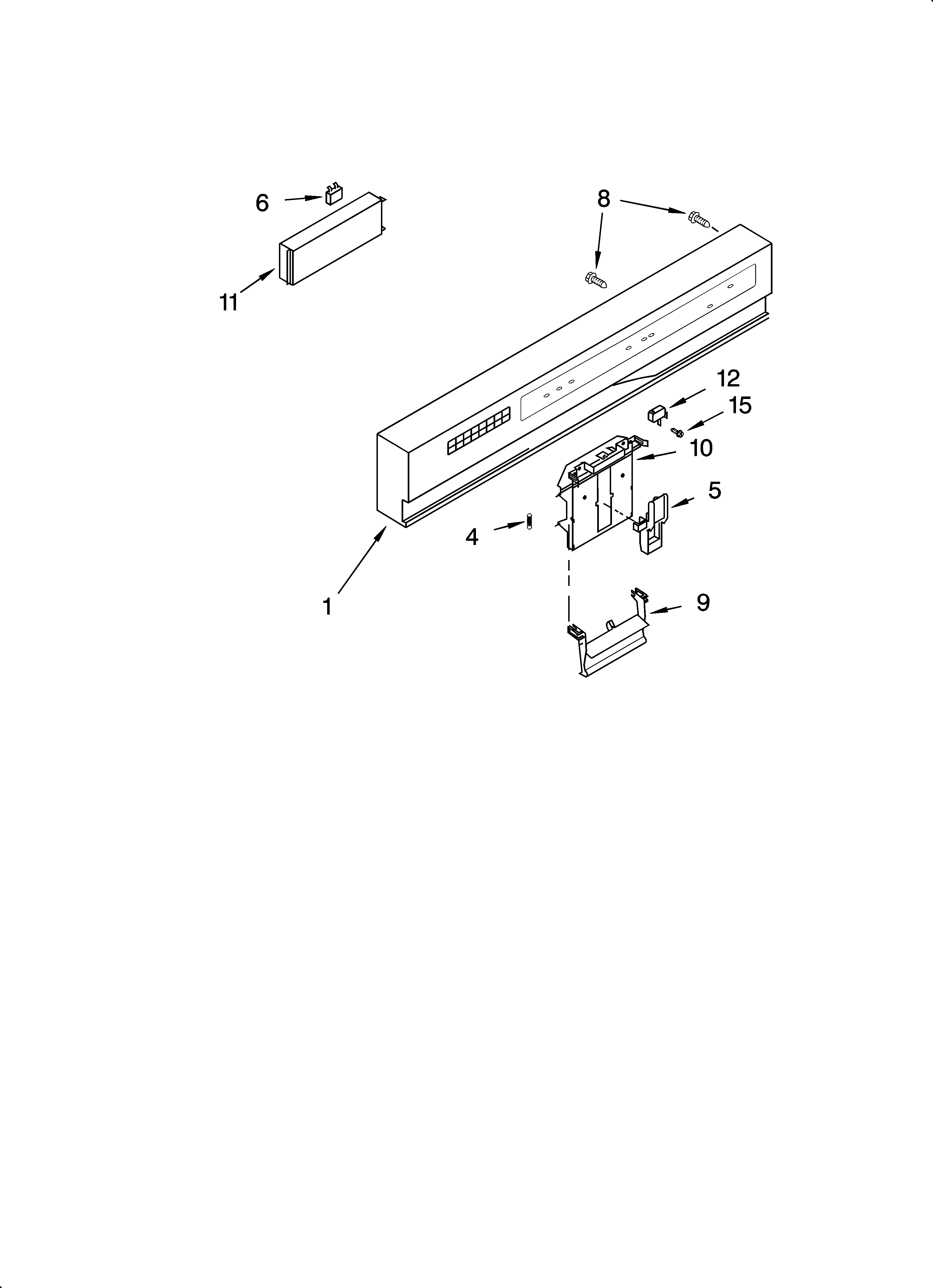 KitchenAid KUDM01TJBL0 control panel parts diagram