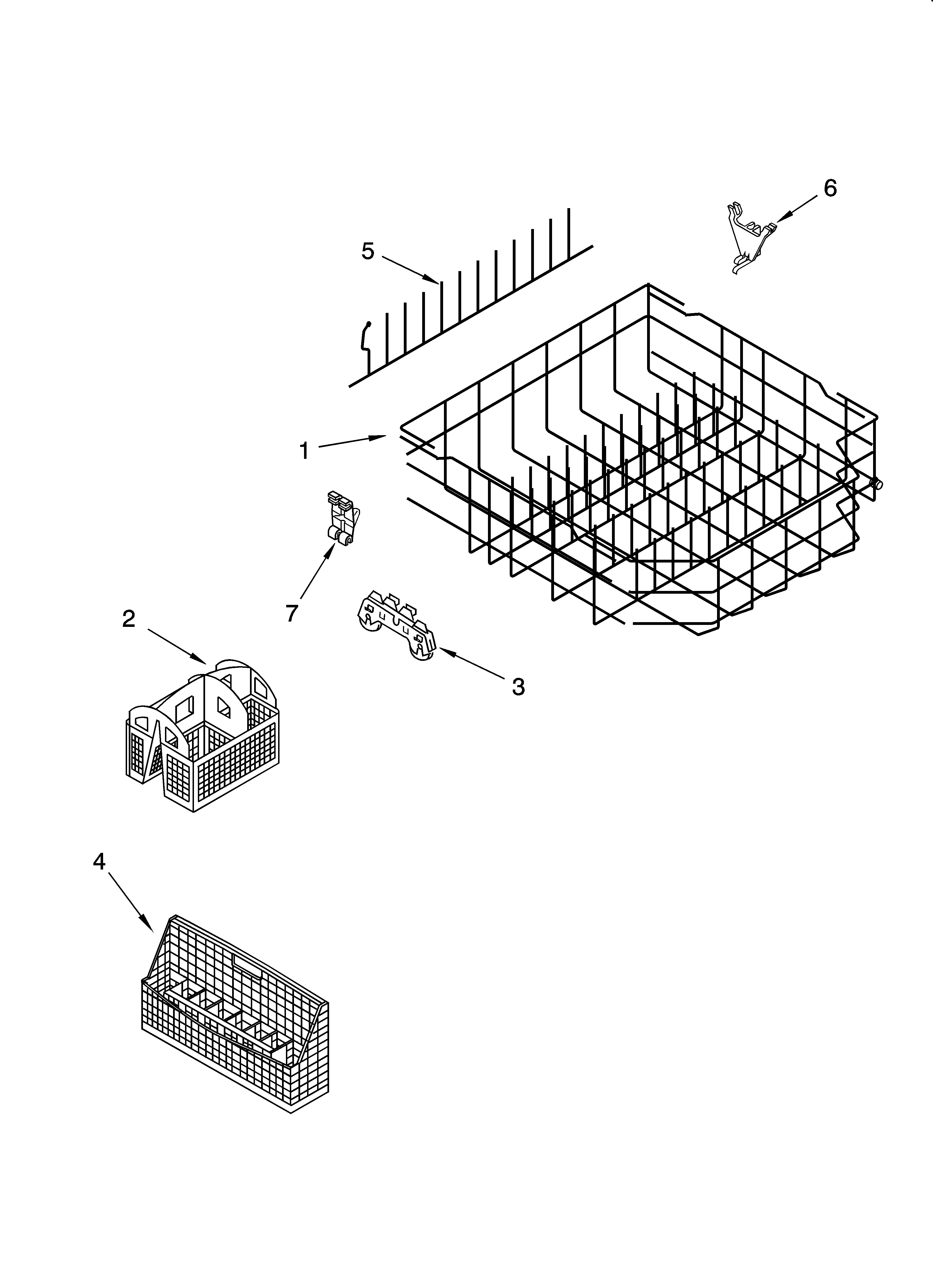 KitchenAid KUDM01TJBL0 lower rack parts diagram