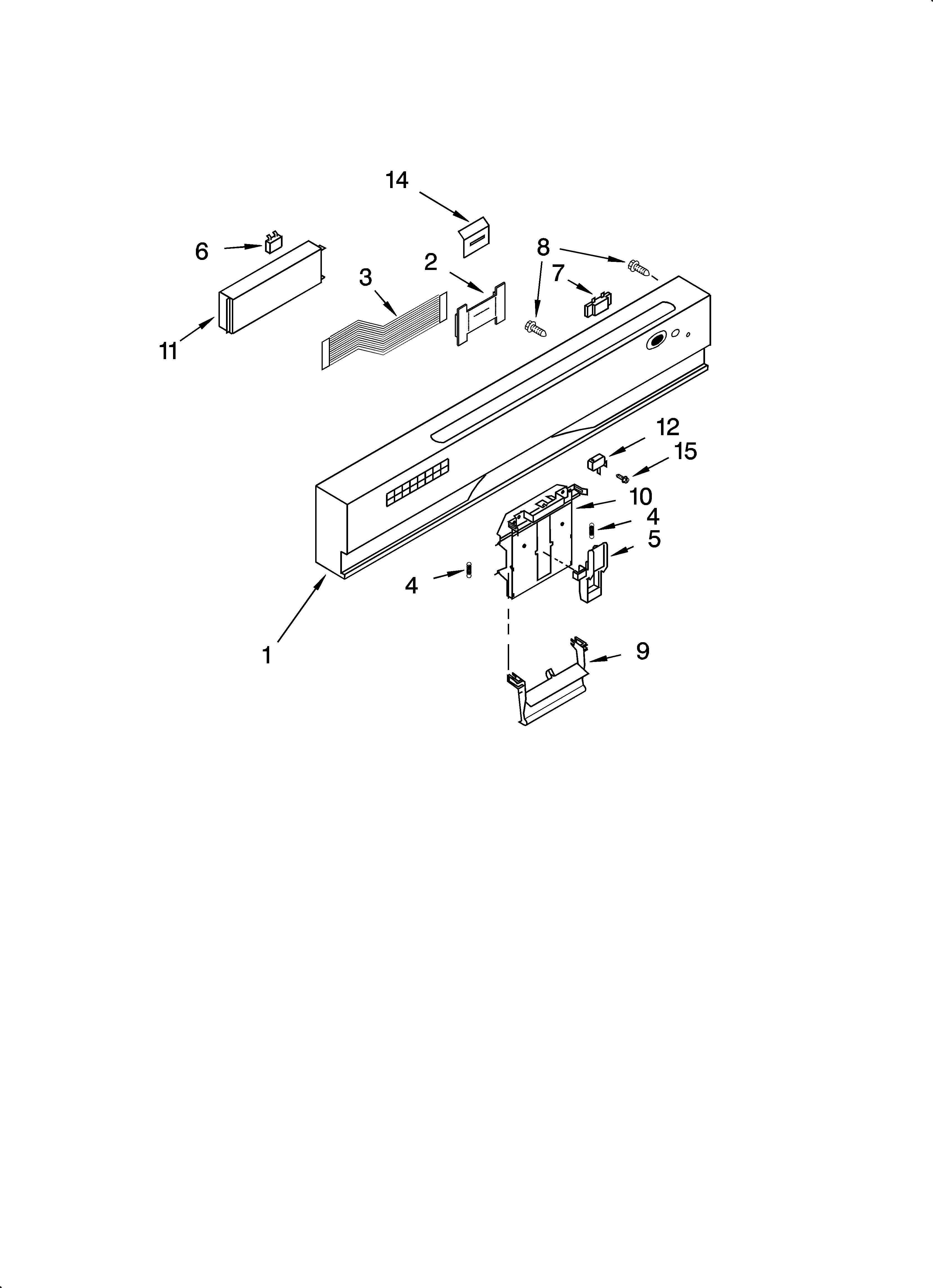 KitchenAid KUDP01DLBS3 control panel parts diagram
