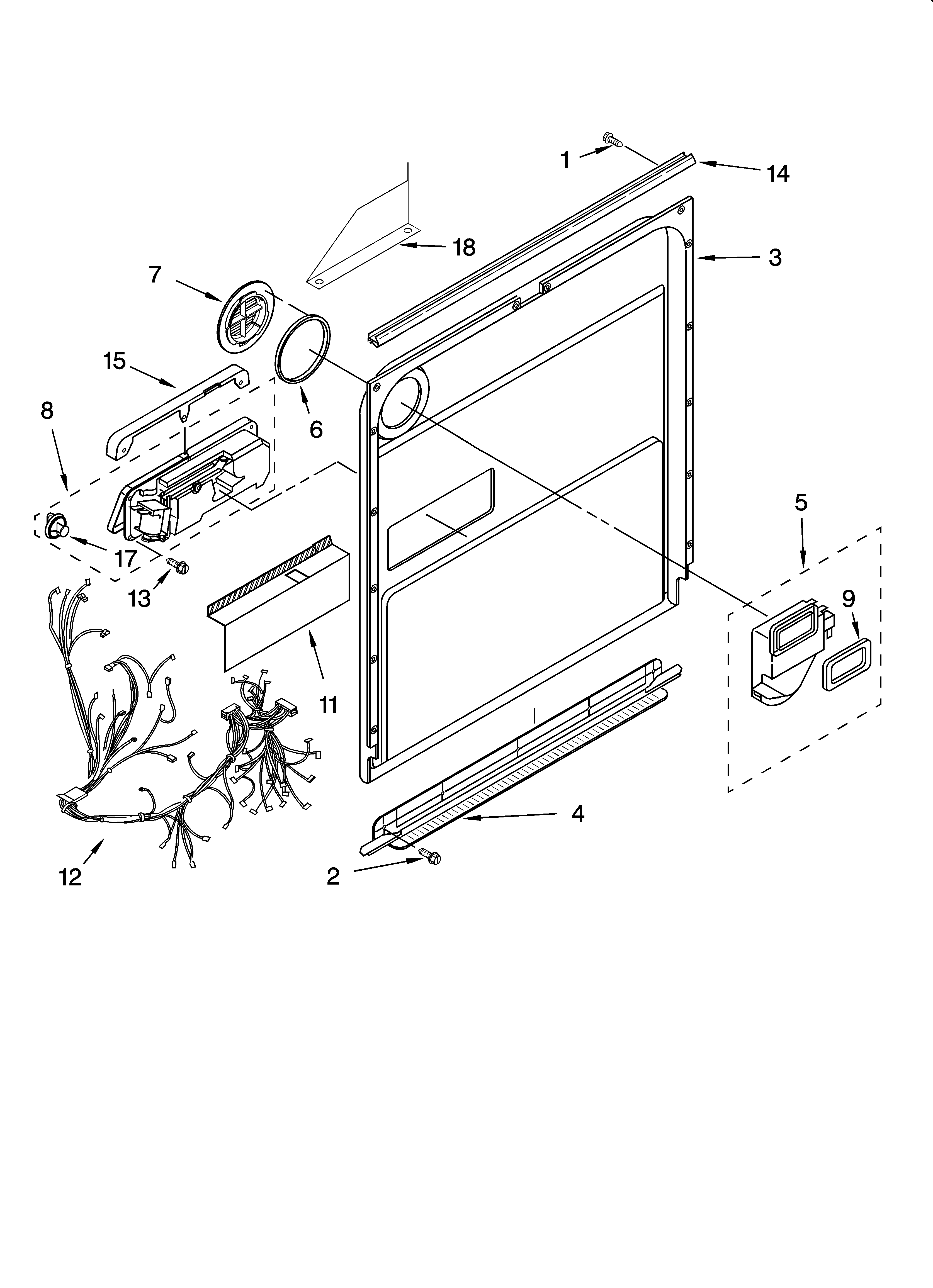 KitchenAid KUDP01DLBS3 door and latch parts diagram