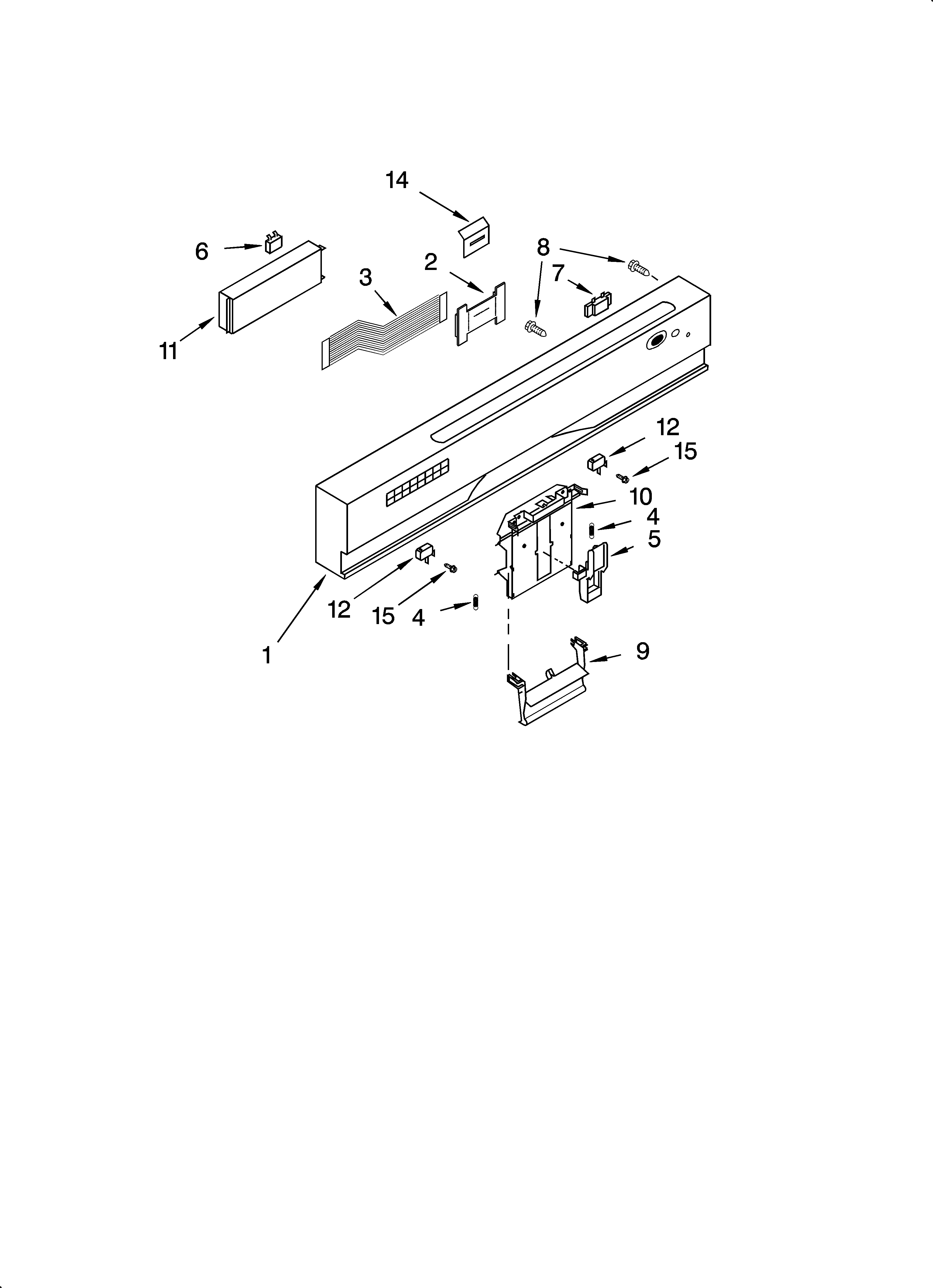 KitchenAid KUDP01DLWH6 control panel parts diagram