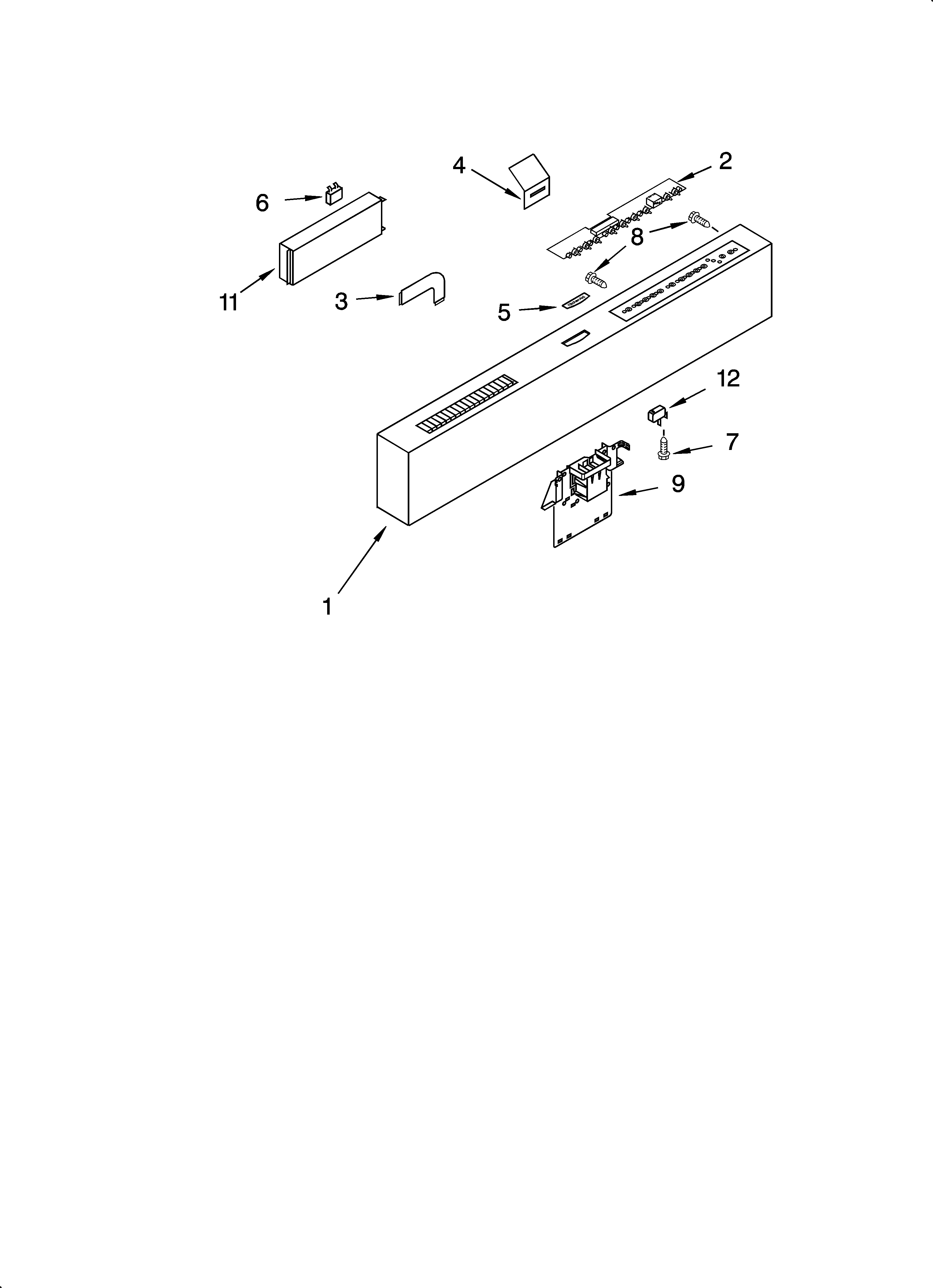 KitchenAid KUDP01FLWH0 control panel parts diagram