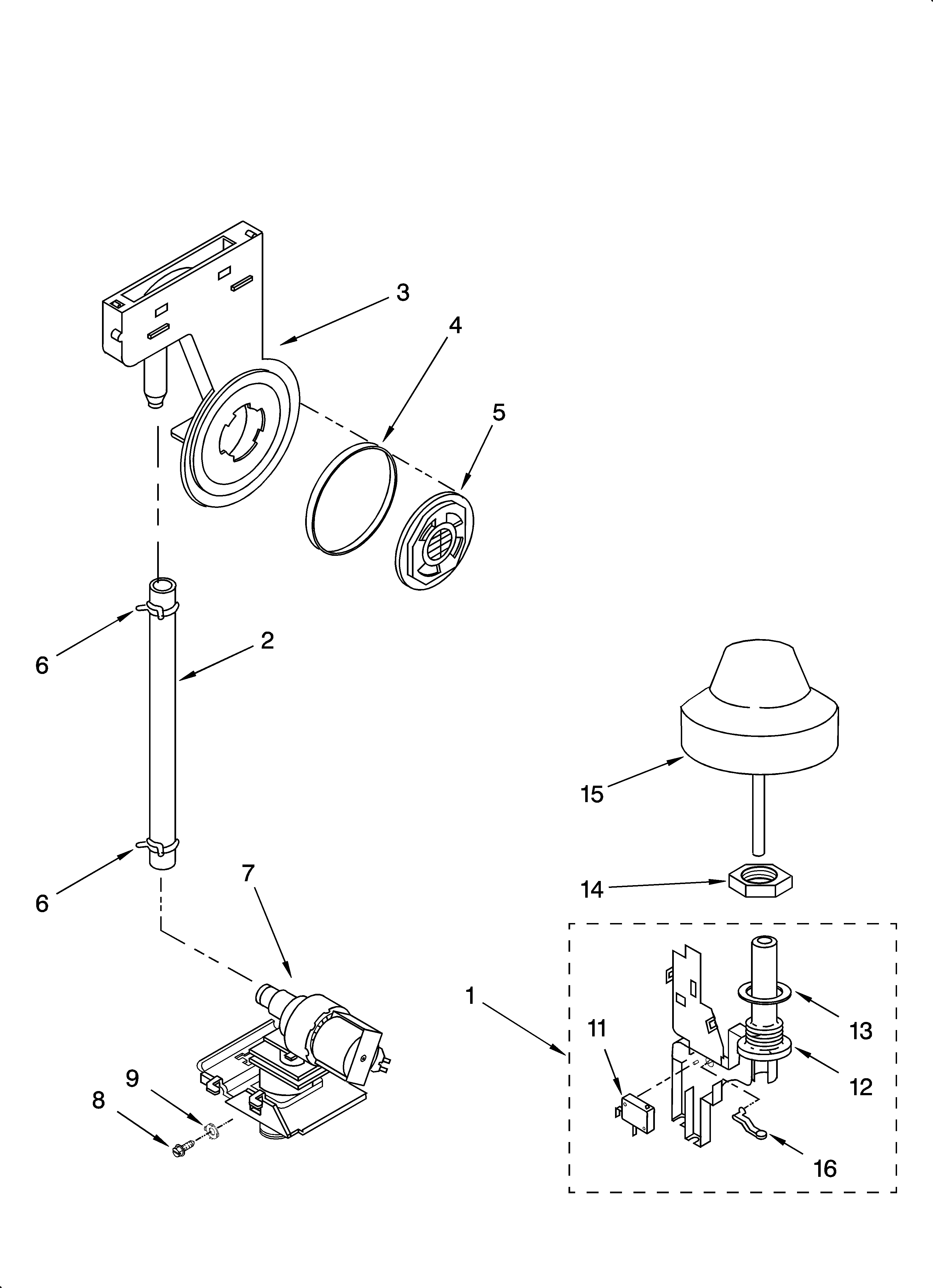 KitchenAid KUDP01FLWH0 fill and overfill parts diagram