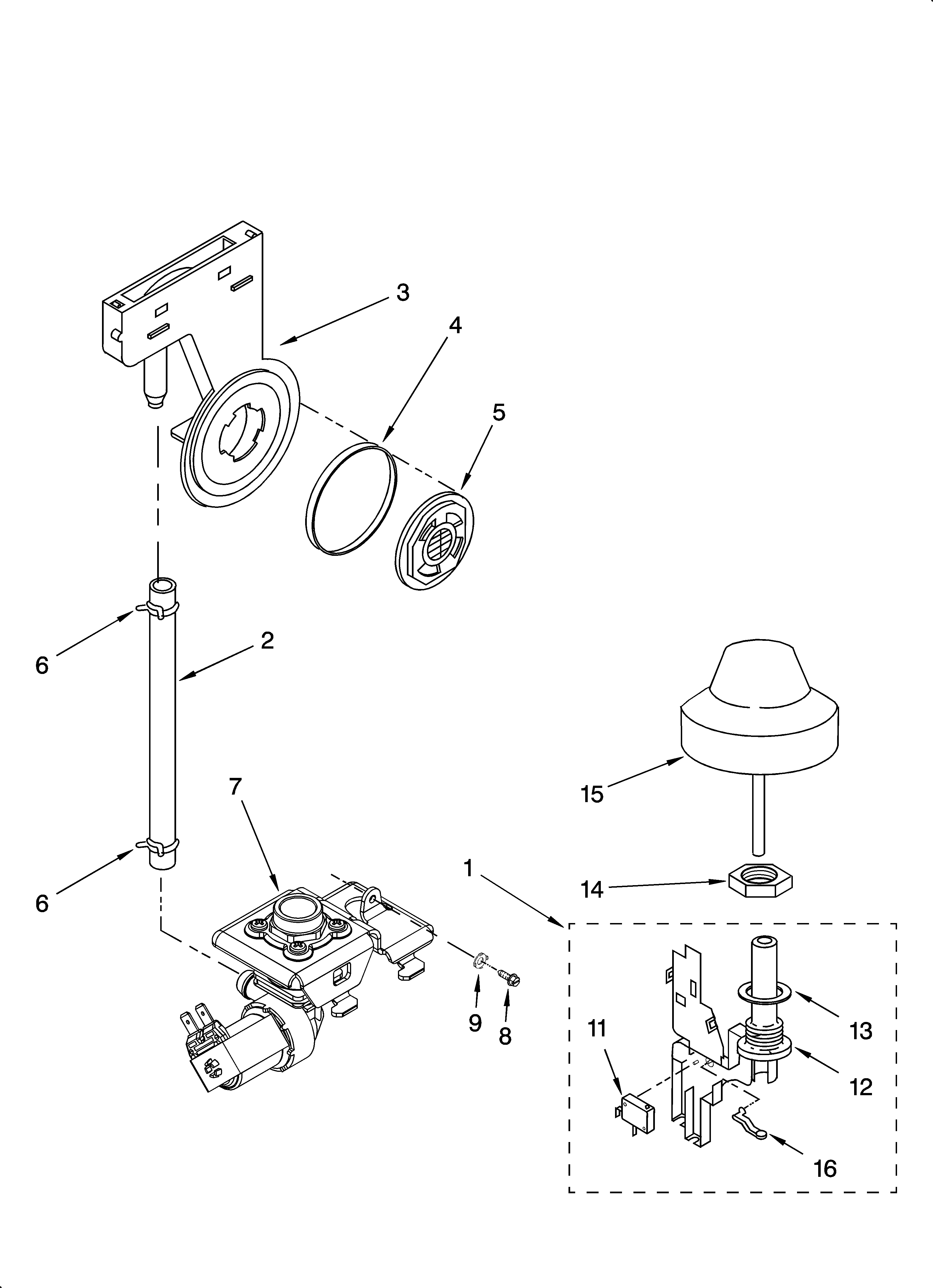 KitchenAid KUDP01FLSS1 fill and overfill parts diagram