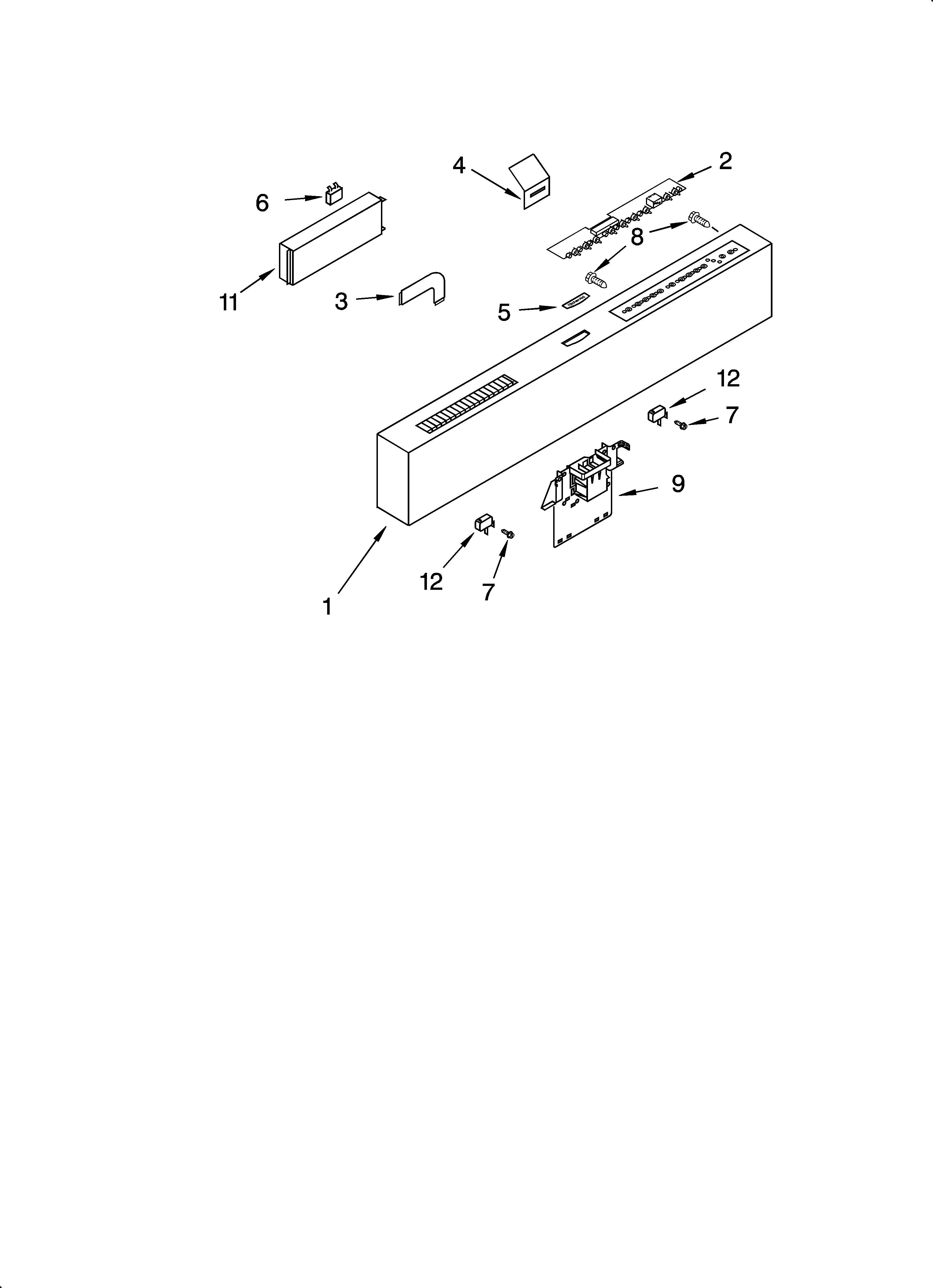 KitchenAid KUDP01FLSS6 control panel parts diagram
