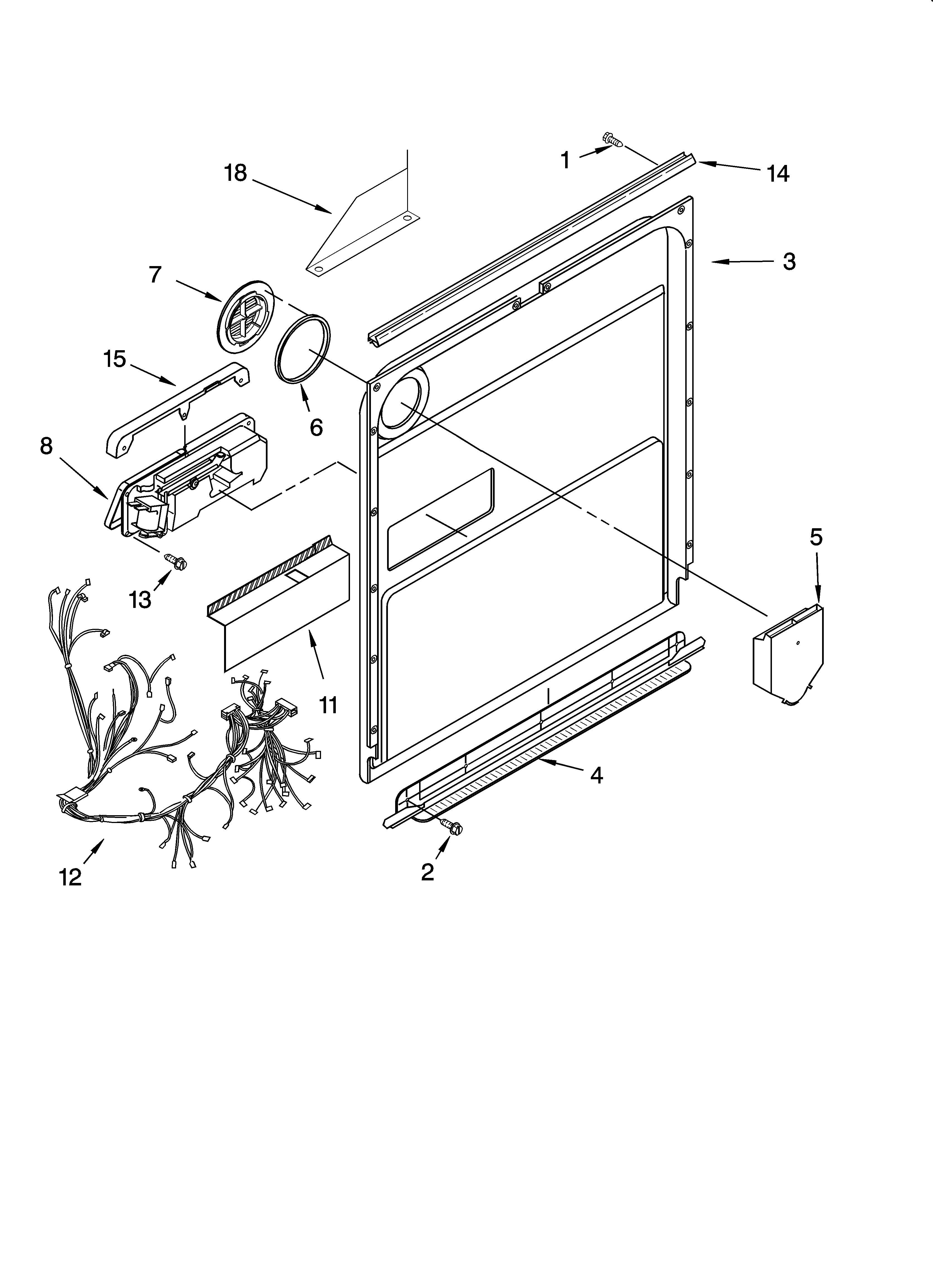 KitchenAid KUDP01FLSS6 door and latch parts diagram