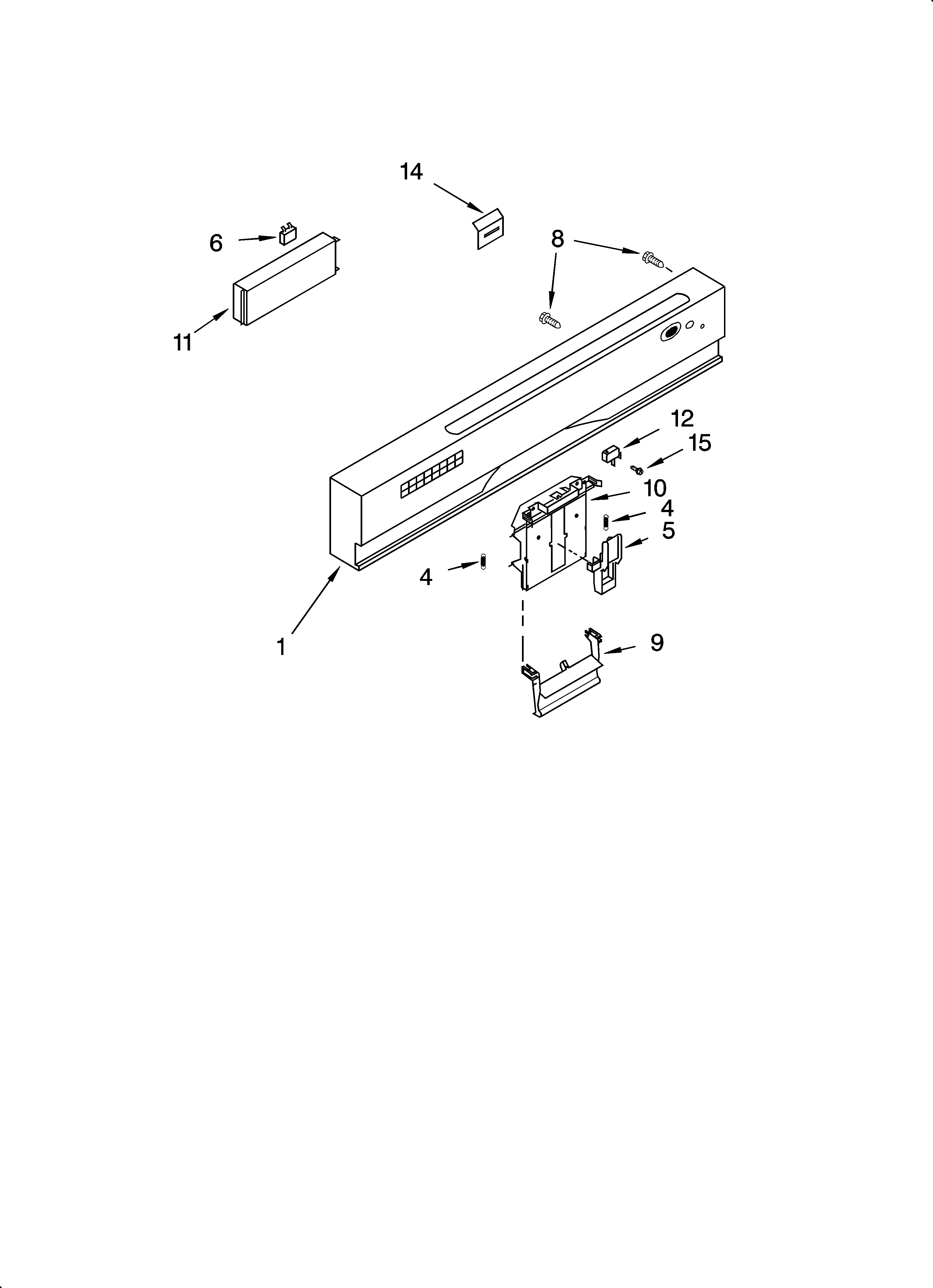 KitchenAid KUDP01ILBT2 control panel parts diagram