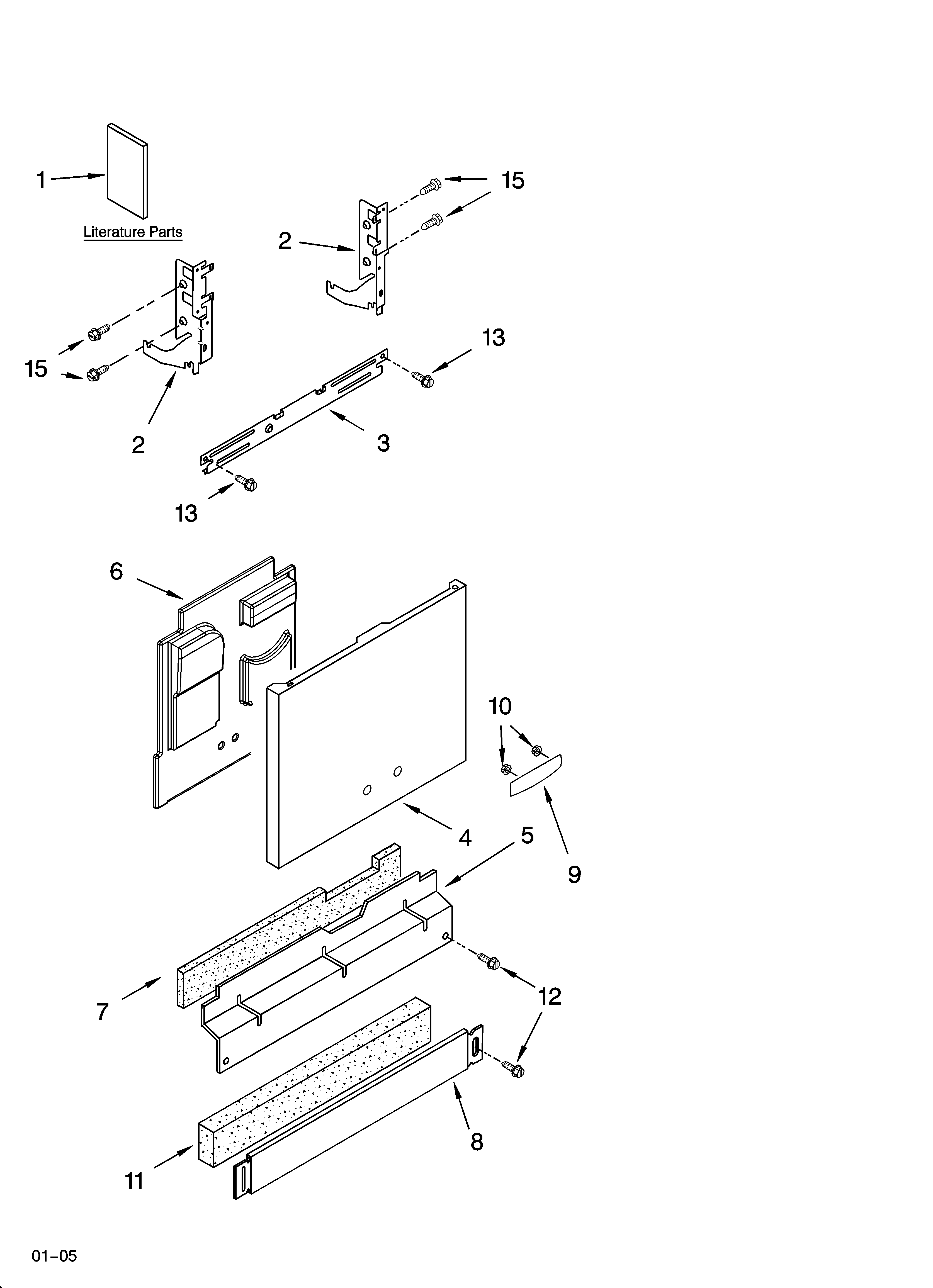 KitchenAid KUDP01ILWH6 door and panel parts diagram