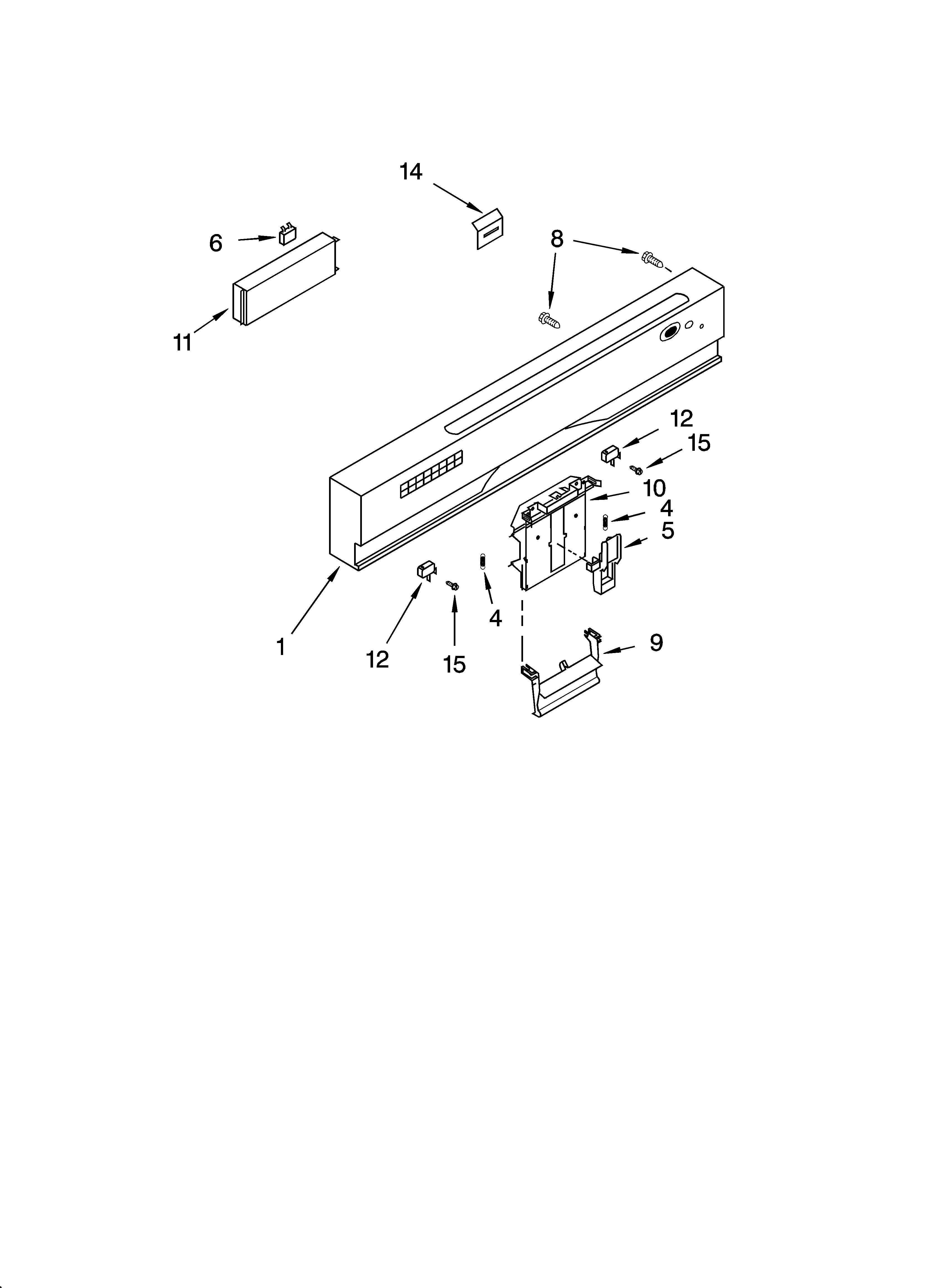 KitchenAid KUDP01ILWH6 control panel parts diagram