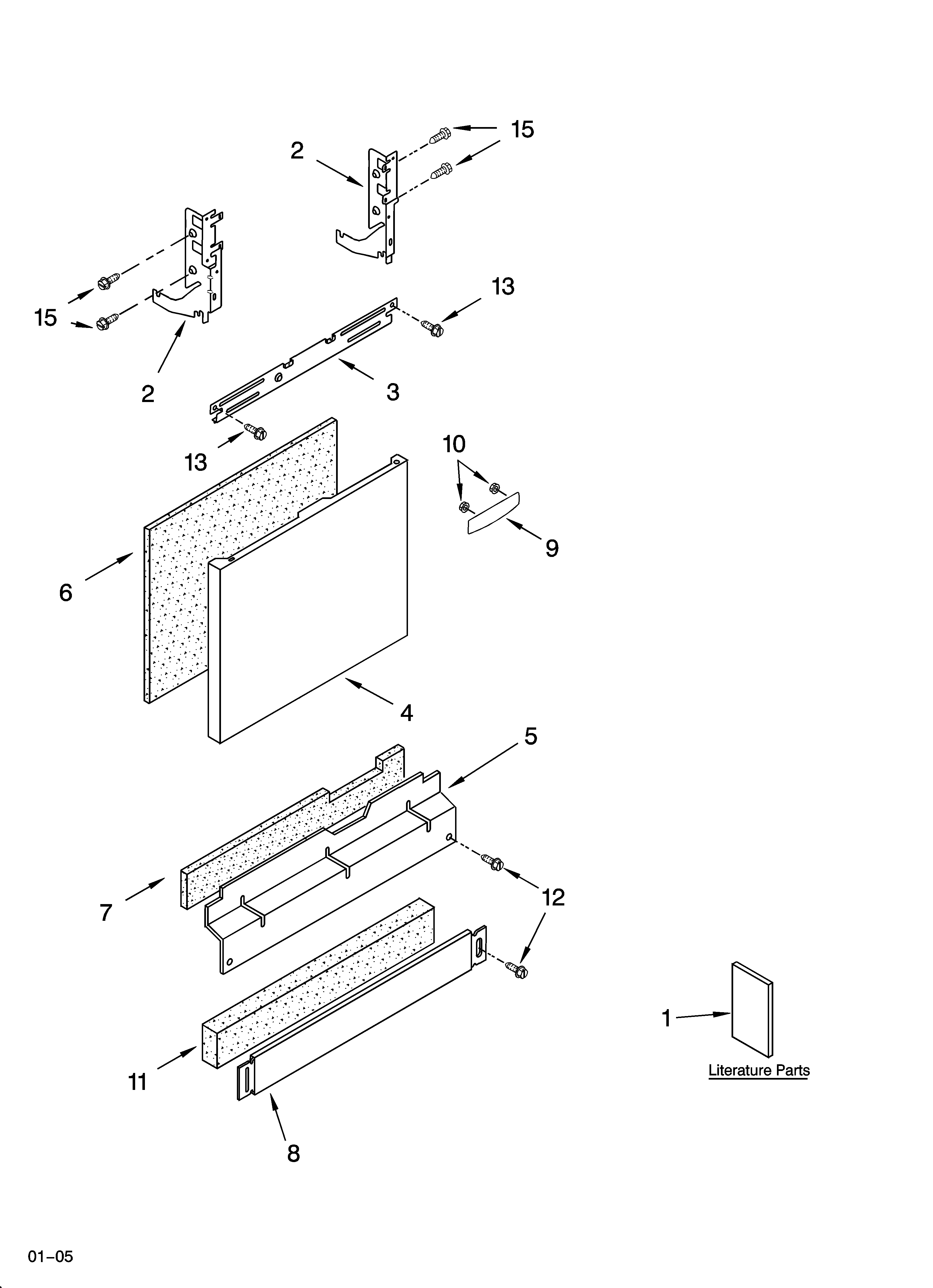 KitchenAid KUDS01DJSP1 door and panel parts diagram