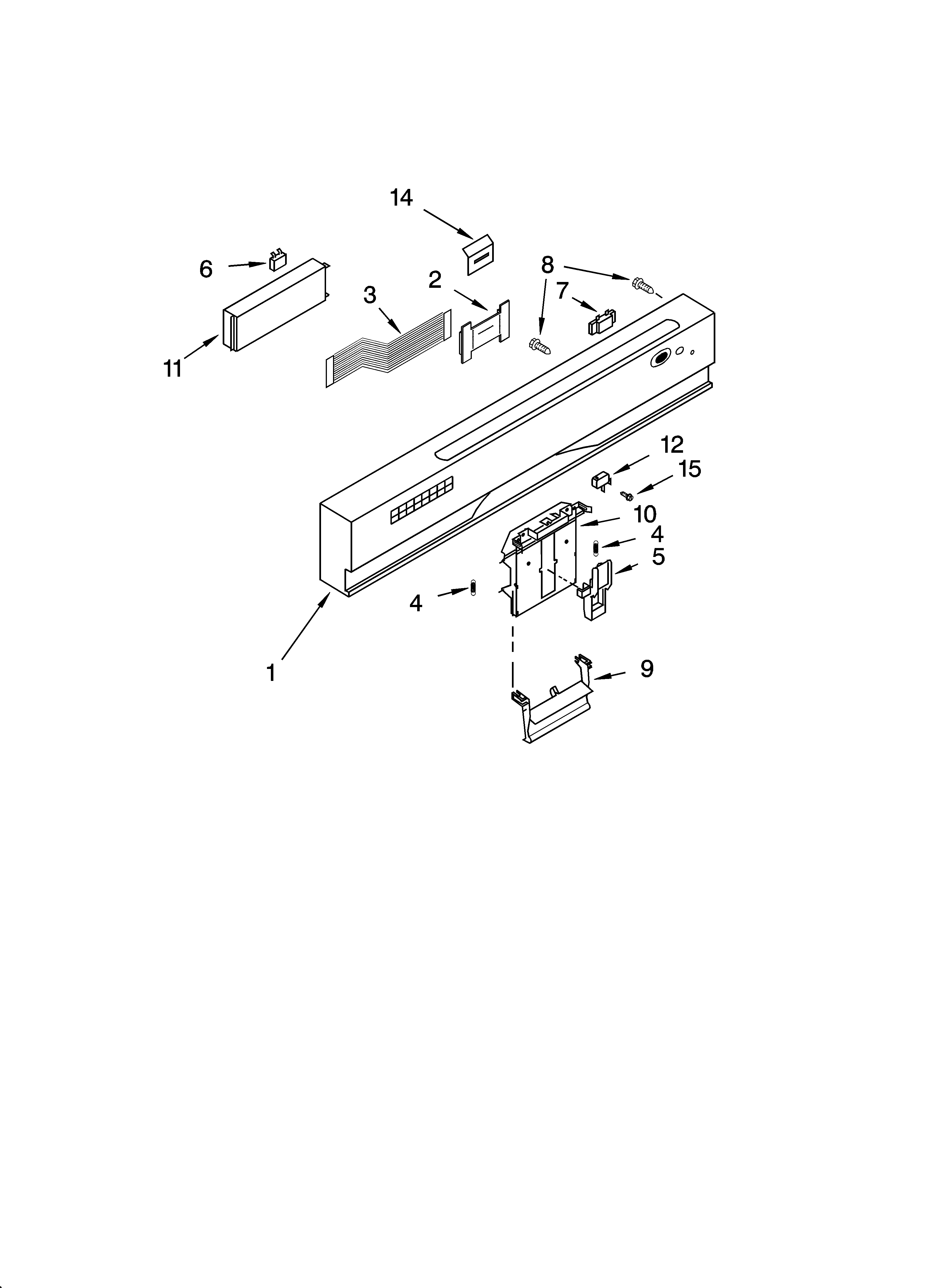 KitchenAid KUDS01DJSP1 control panel parts diagram