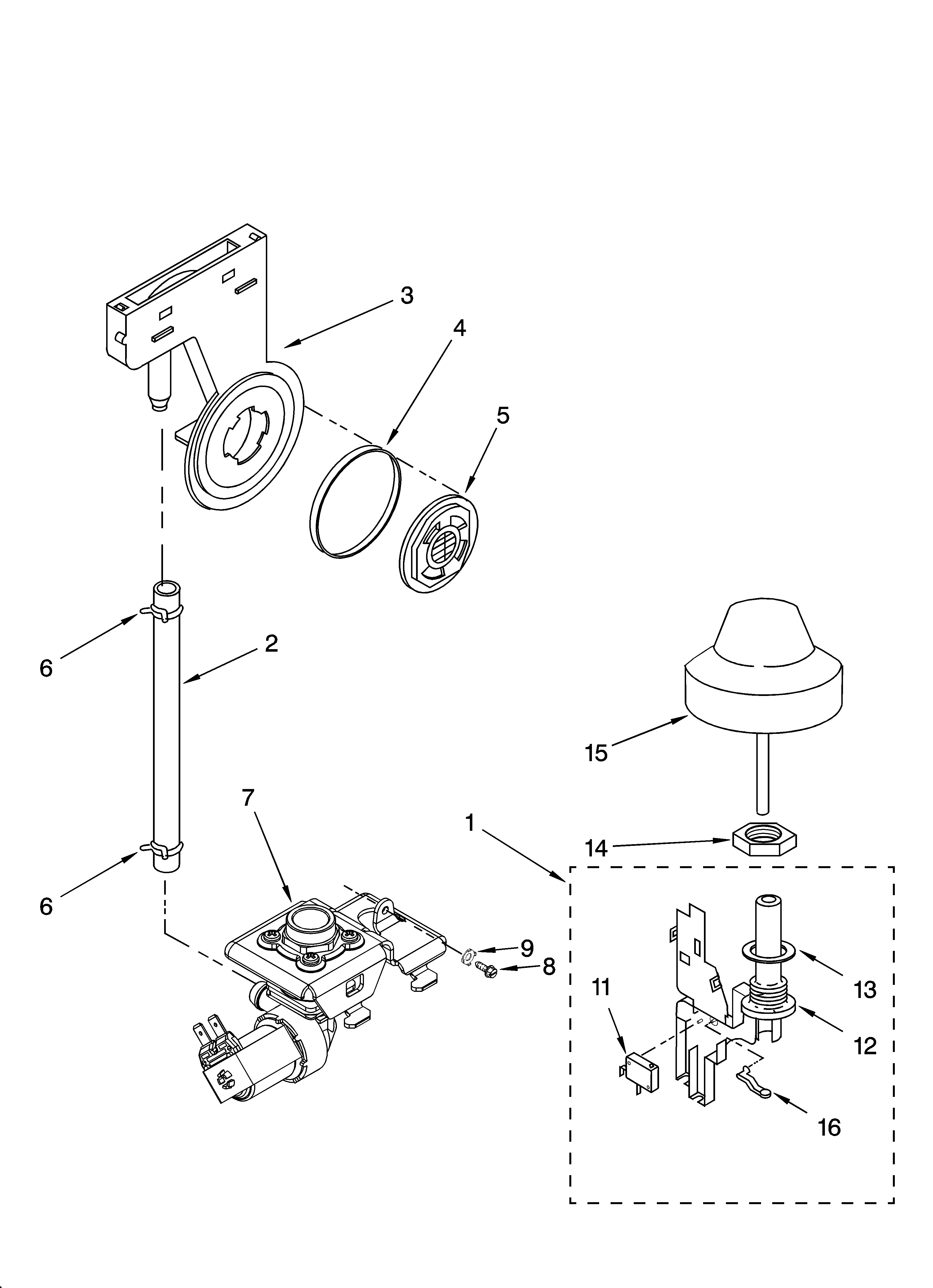KitchenAid KUDS01DJSP1 fill and overfill parts diagram