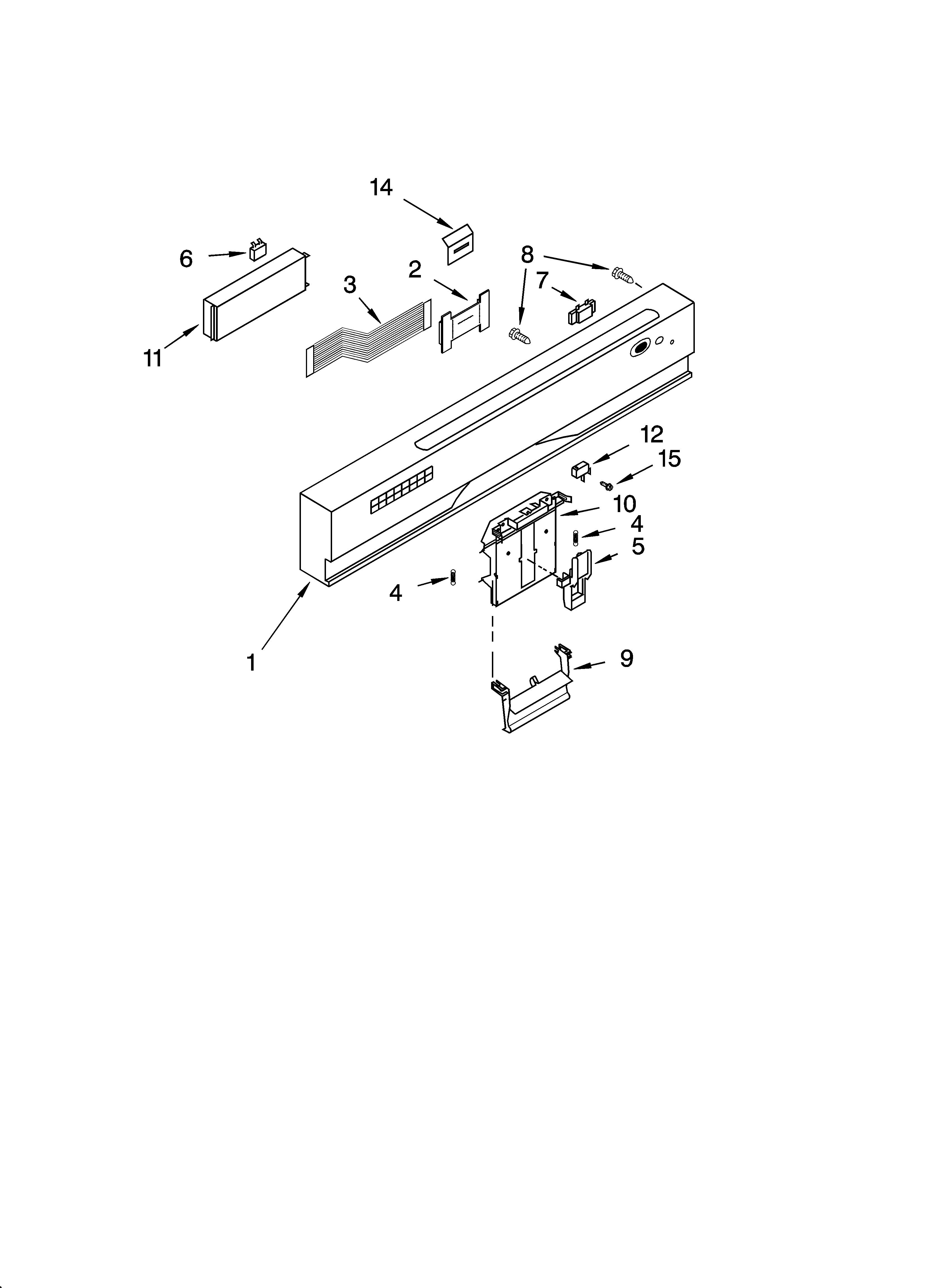 KitchenAid KUDS01DLBL0 control panel parts diagram