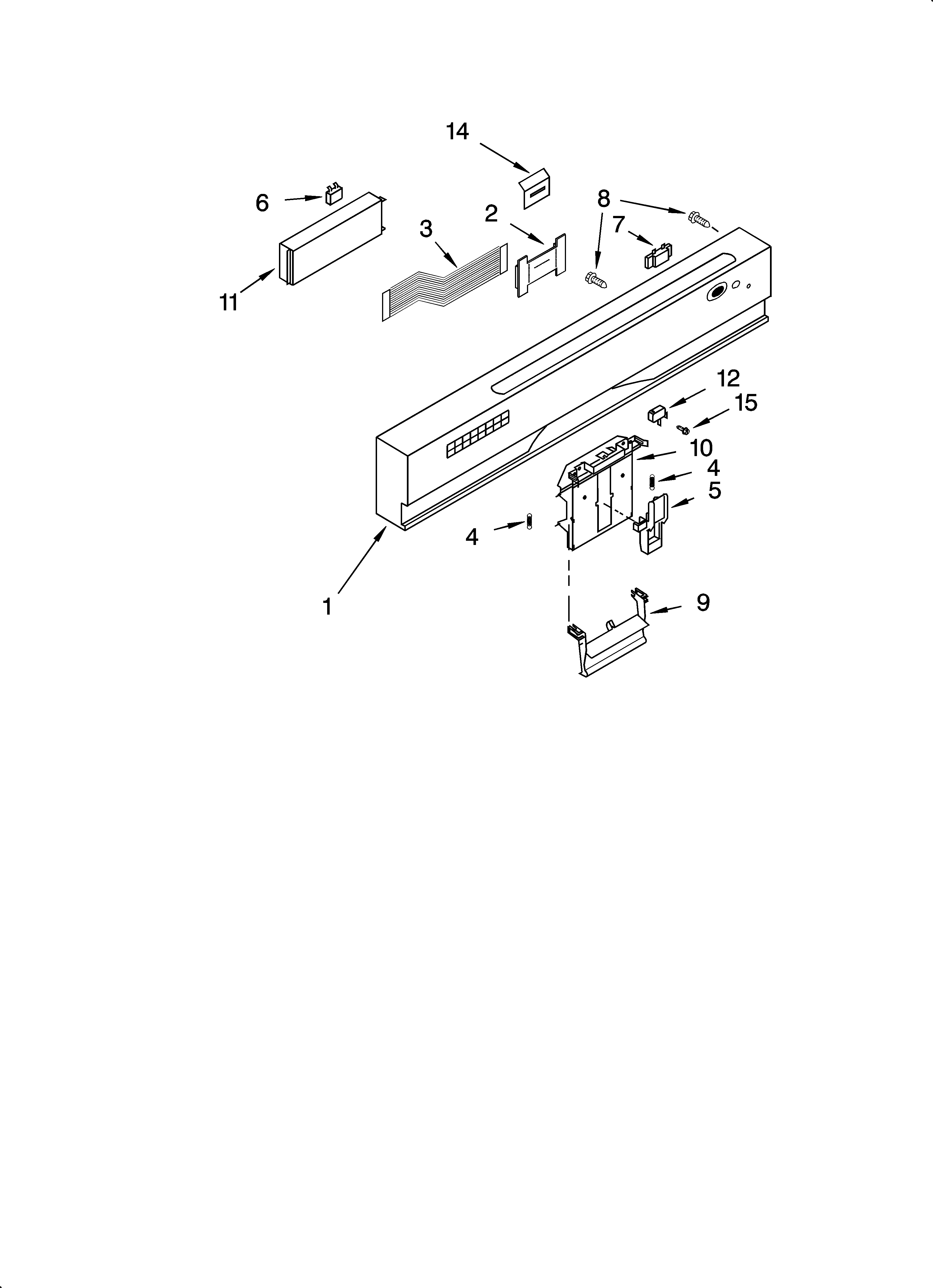 KitchenAid KUDS01DLWH3 control panel parts diagram
