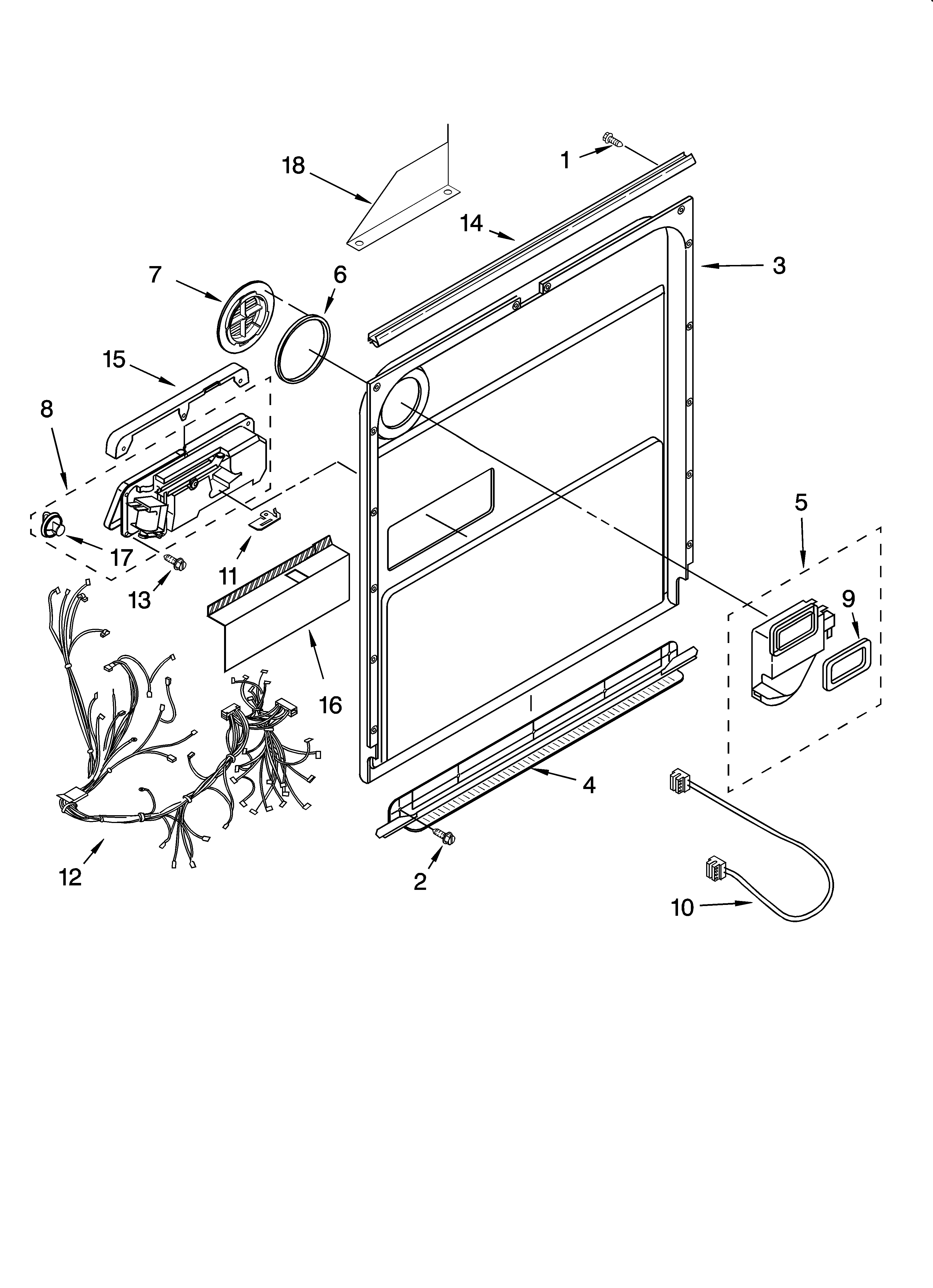 KitchenAid KUDS01DLSP3 door and latch parts diagram