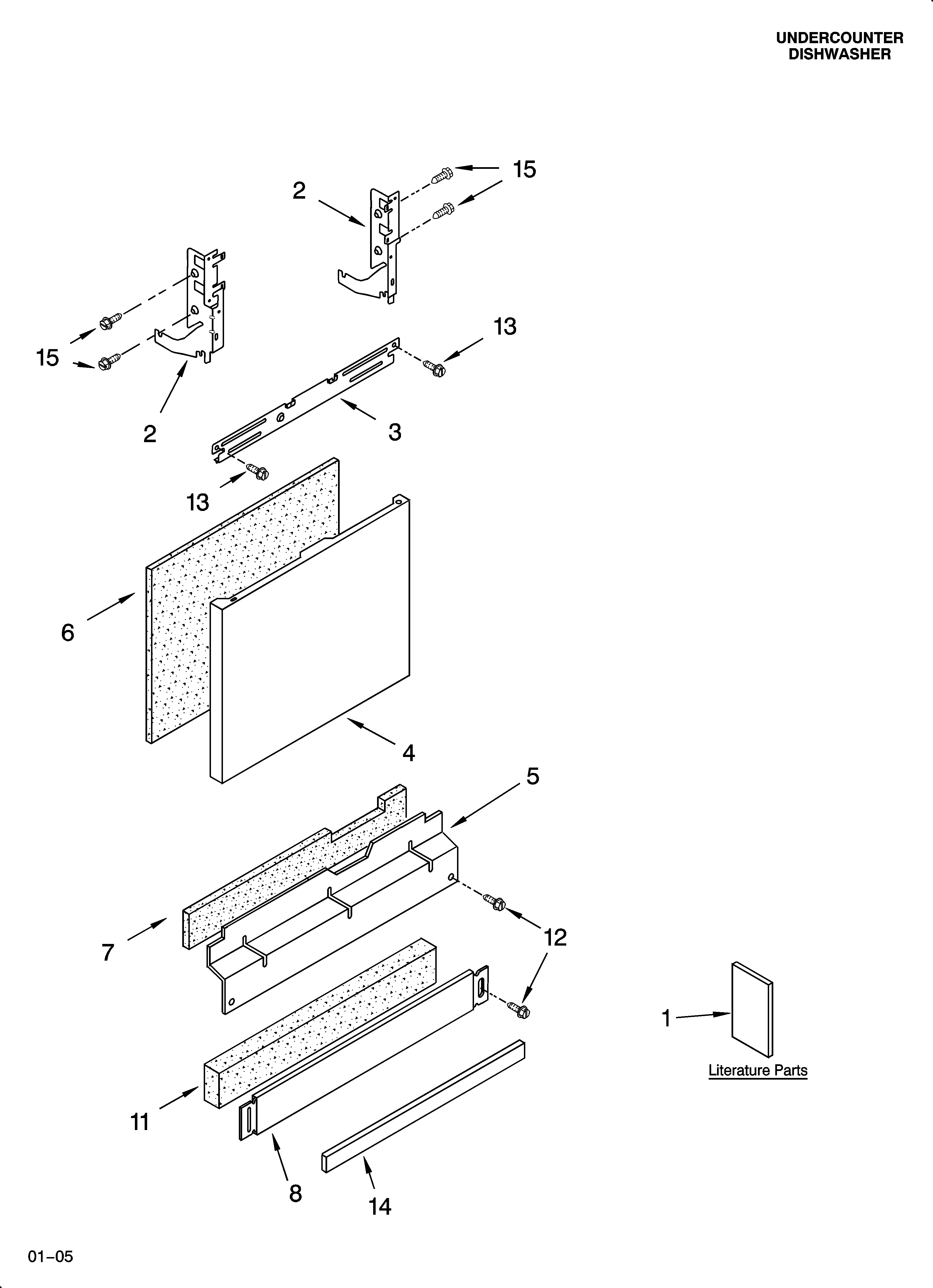 KitchenAid KUDS01IJAL0 door and panel parts diagram