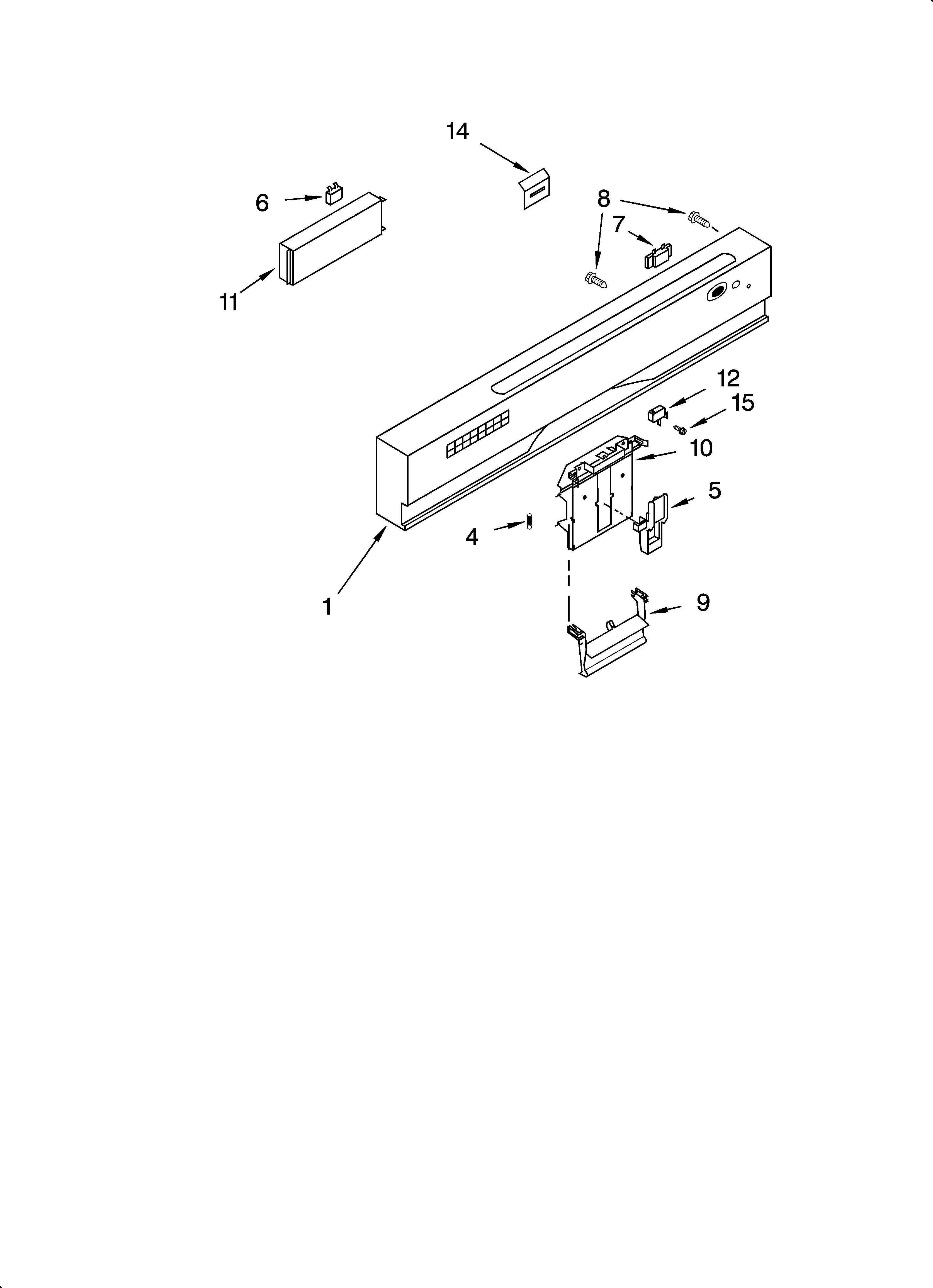 KitchenAid KUDS01IJAL0 control panel parts diagram