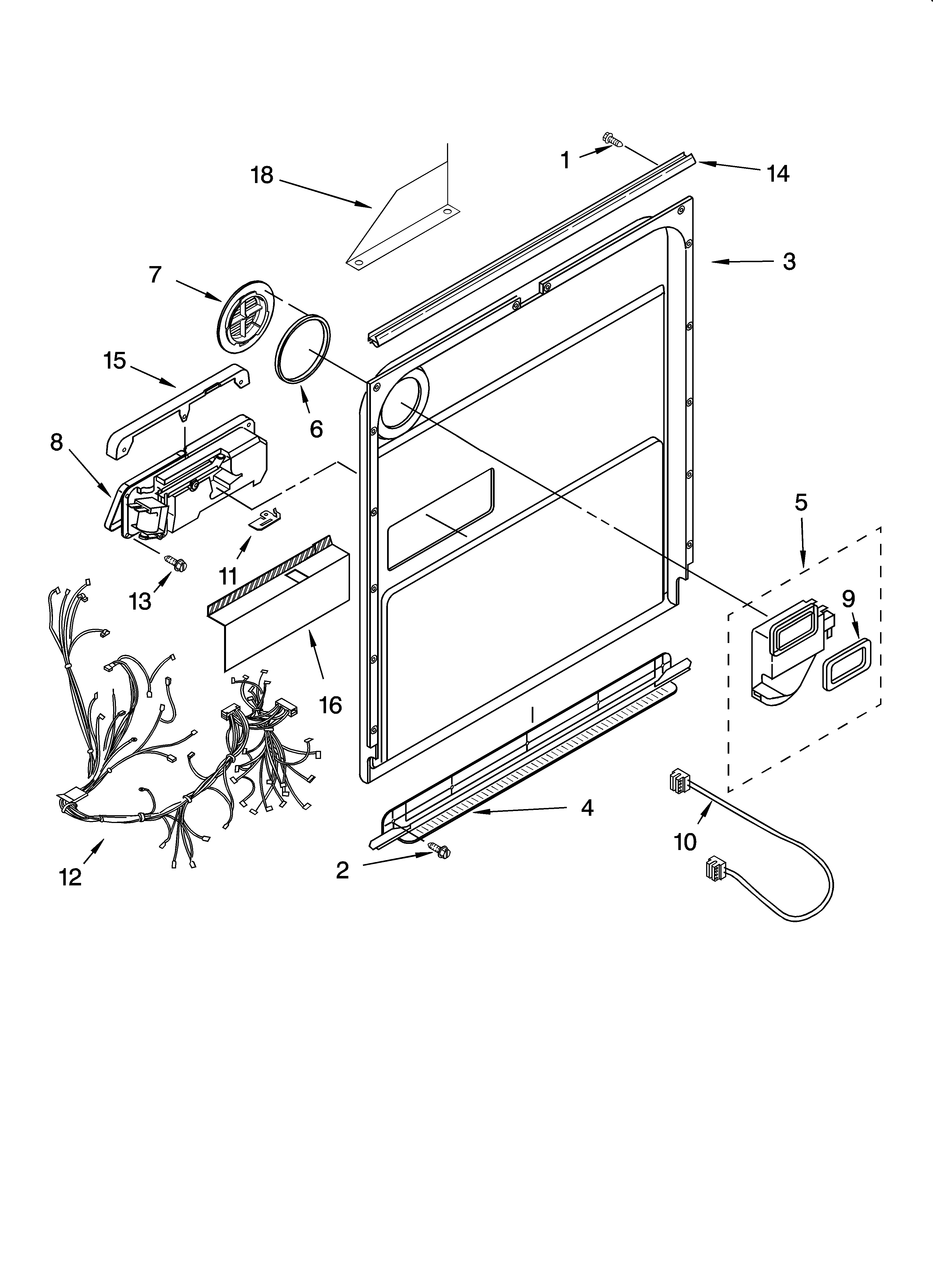 KitchenAid KUDS01ILBS5 door and latch parts diagram